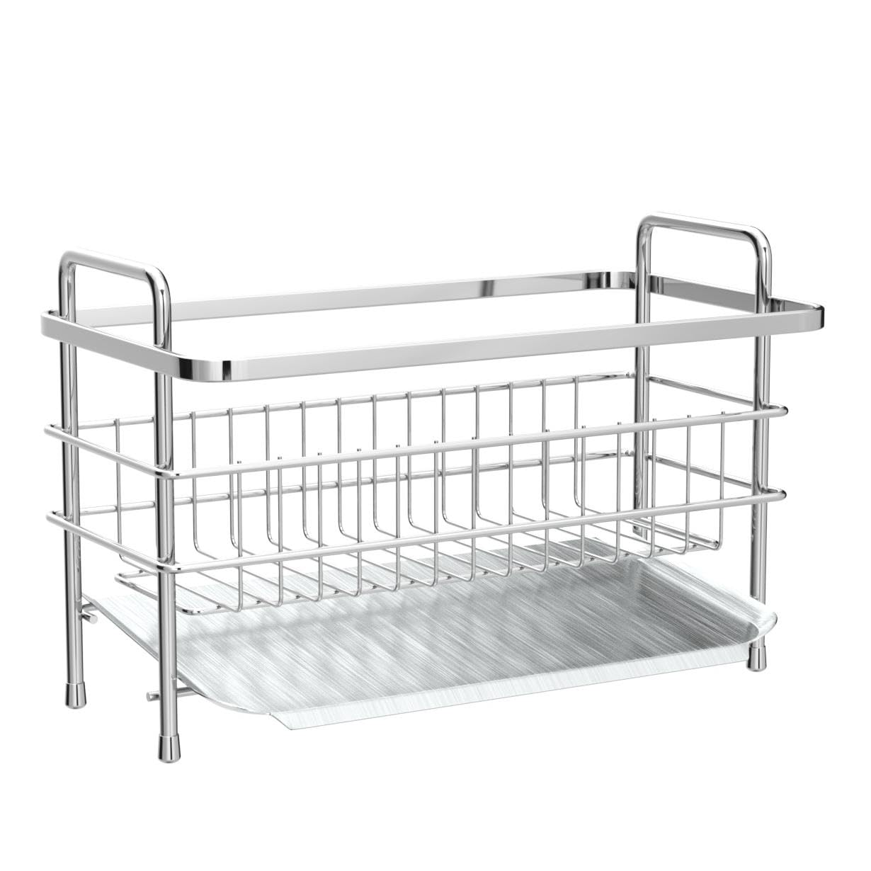 Stainless Steel Kitchen Sink Organizer - Quick Draining Tray for Neat Kitchen