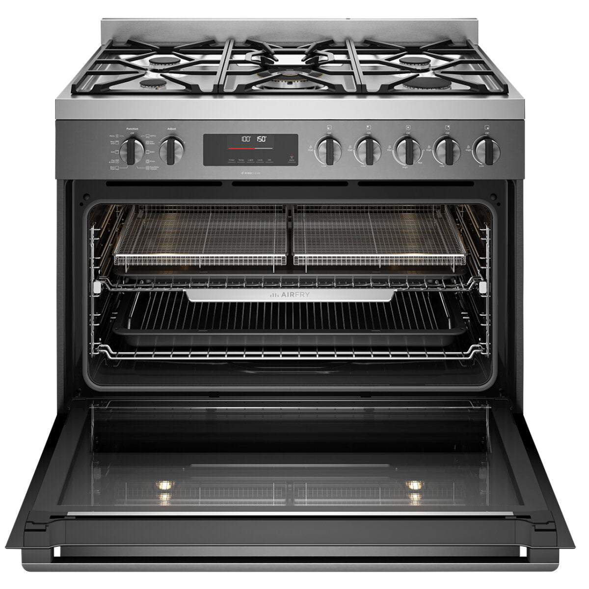 Westinghouse 90cm Dual Fuel Pyrolytic Freestanding Cooker with SteamBake - Dark Stainless Steel WFEP9717DD - Professional Kitchen Appliance for Baking, Roasting & Steam Cooking