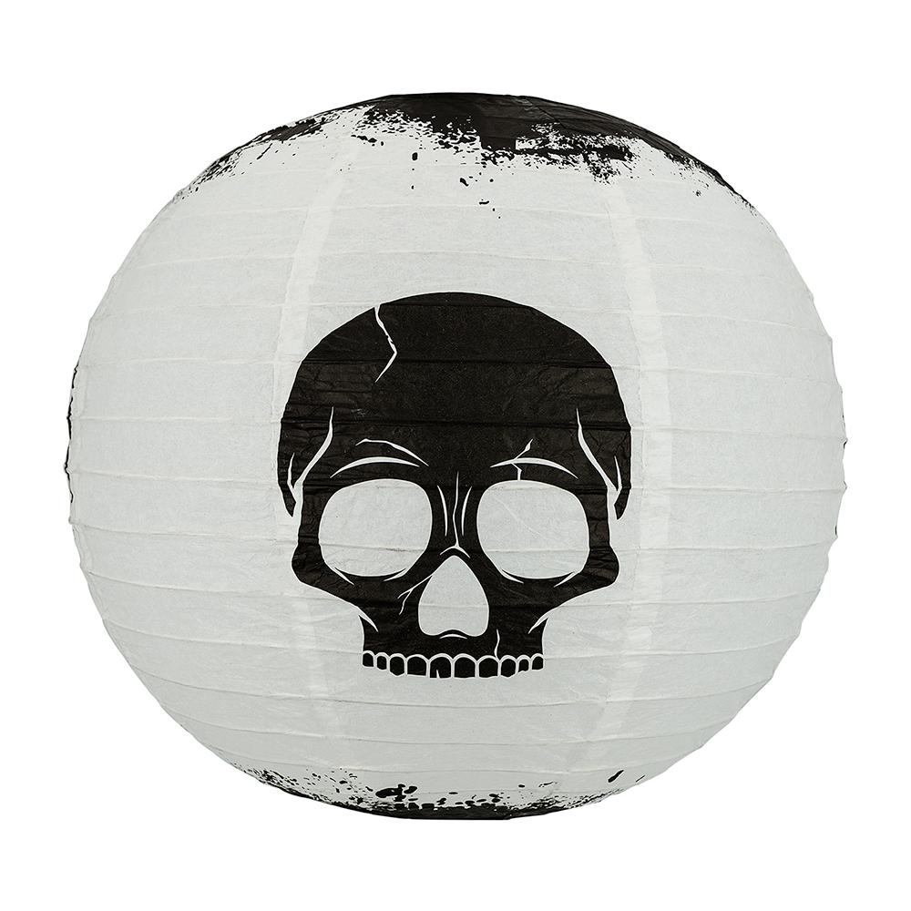 14 Halloween Skull Skeleton Face Paper Lanterns - Spooky Hanging Decorations for Party, Home & Outdoor Halloween Decor