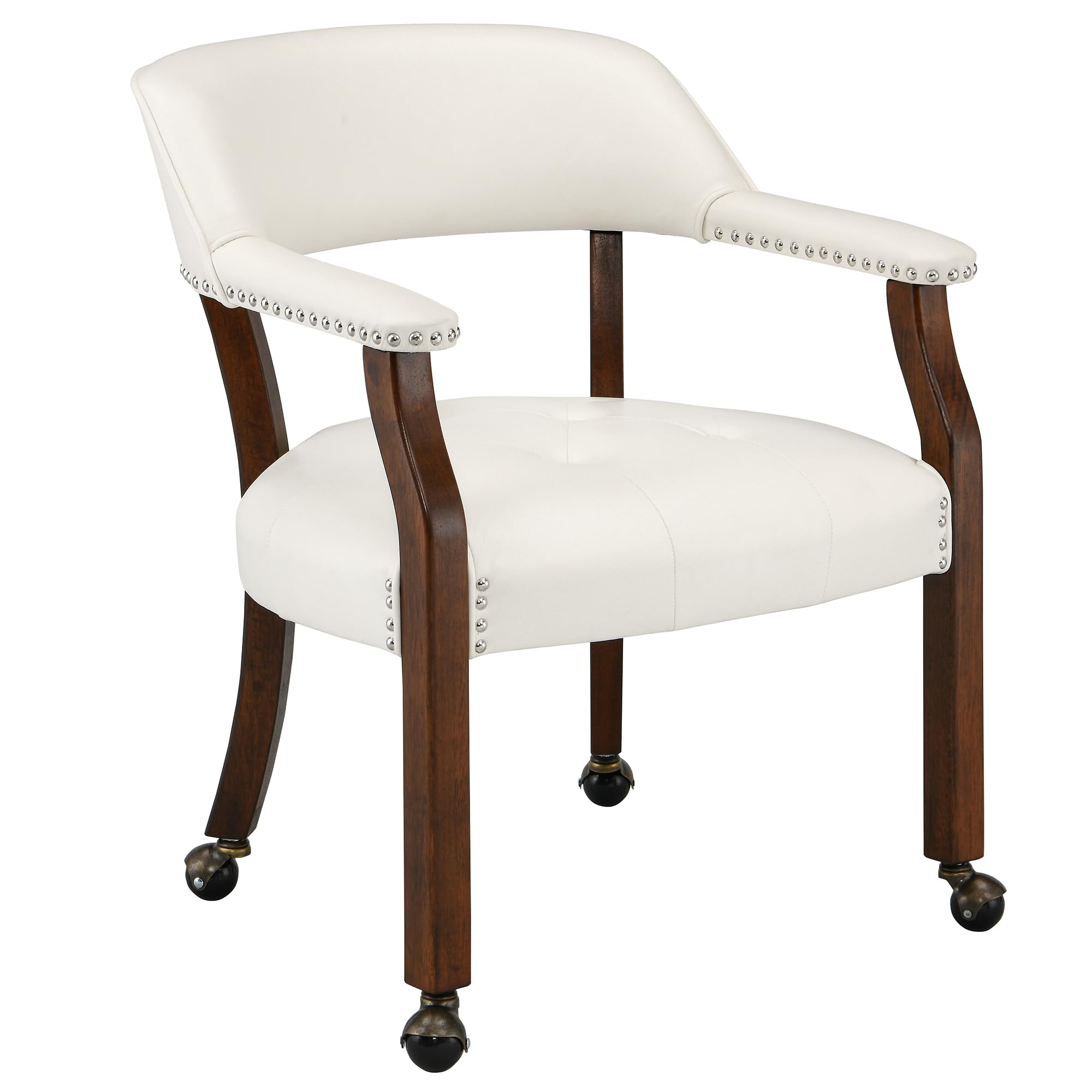 LEEMTORIG Large Rolling Dining Chairs with Casters & Arms - 26