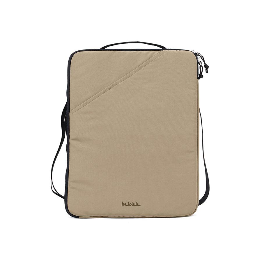 HELLOLULU Eilif 3-Way Sleeve Case for iPhone 16 - Soft Pastel Khaki Protective Cover with Kickstand, Wallet & Grip - Perfect for Work, Travel & Everyday Use