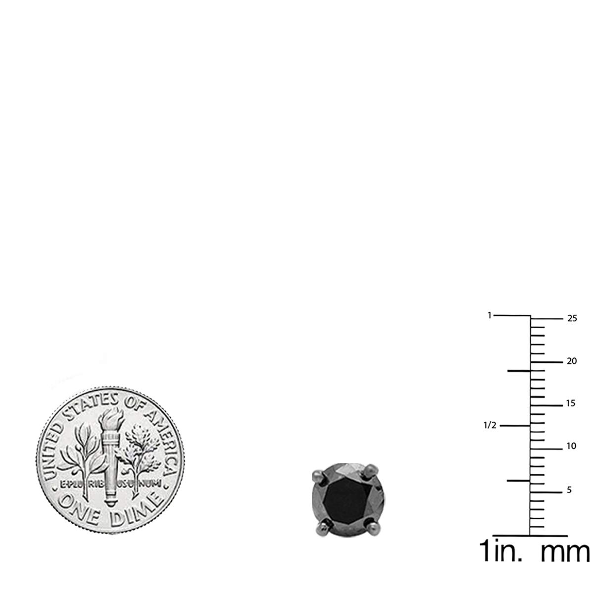 Dazzlingrock Collection 14K Solid White Gold Round Black Diamond Stud Earrings for Women - Perfect for Weddings, Parties & Everyday Elegance