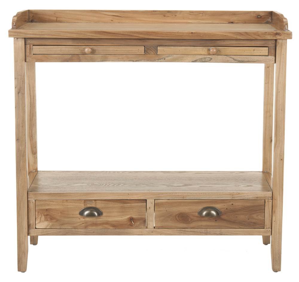 Safavieh American Homes Collection Peter Oak Console Table - Rustic Farmhouse Entryway Table for Hallway, Living Room & Foyer Decor