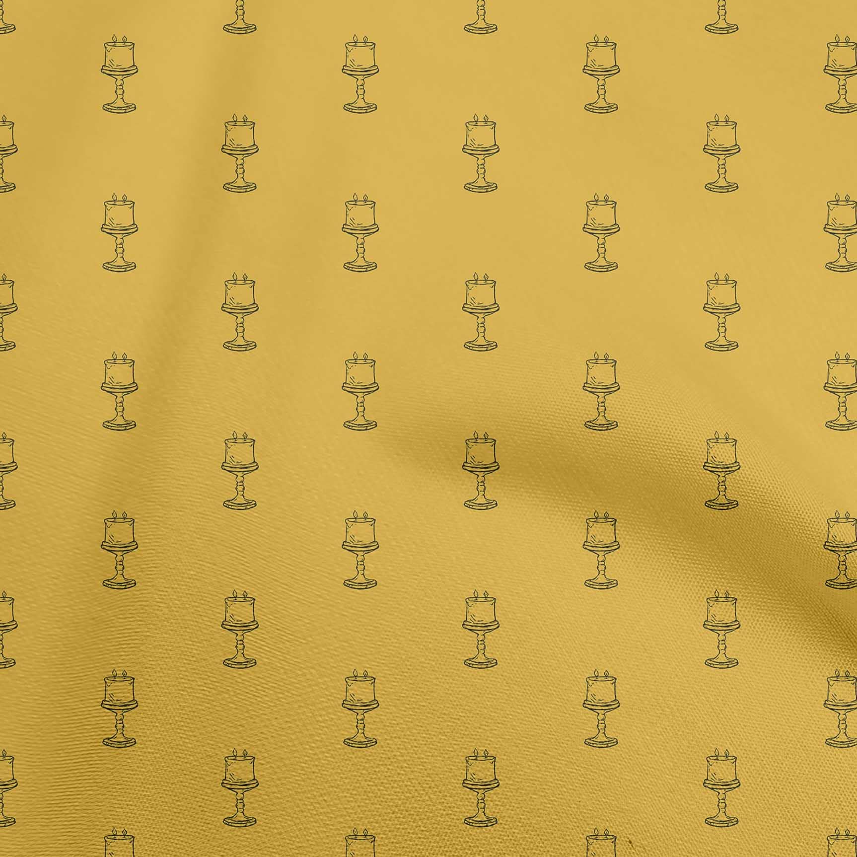 oneOone Viscose Chiffon Fabric - Yellow Retro Print, 42 Inch Wide by The Yard for DIY Clothing & Sewing Projects | Perfect for Dresses, Scarves & Home Decor