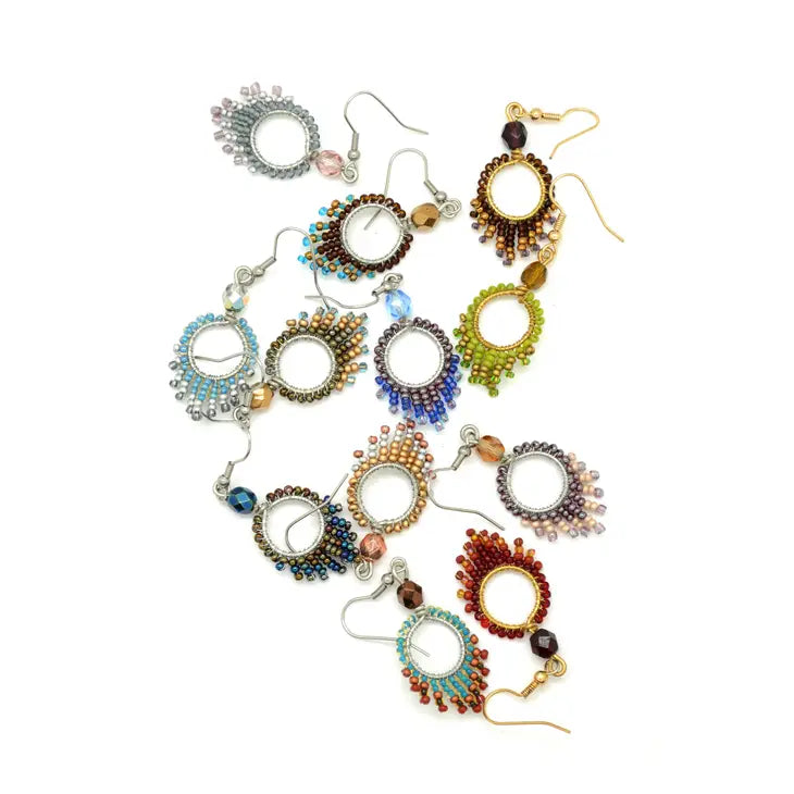 Small Wire Fringe Earrings for Women - Boho Chic Dangle Earrings with Delicate Beaded Fringe - Perfect for Parties, Weddings & Everyday Wear