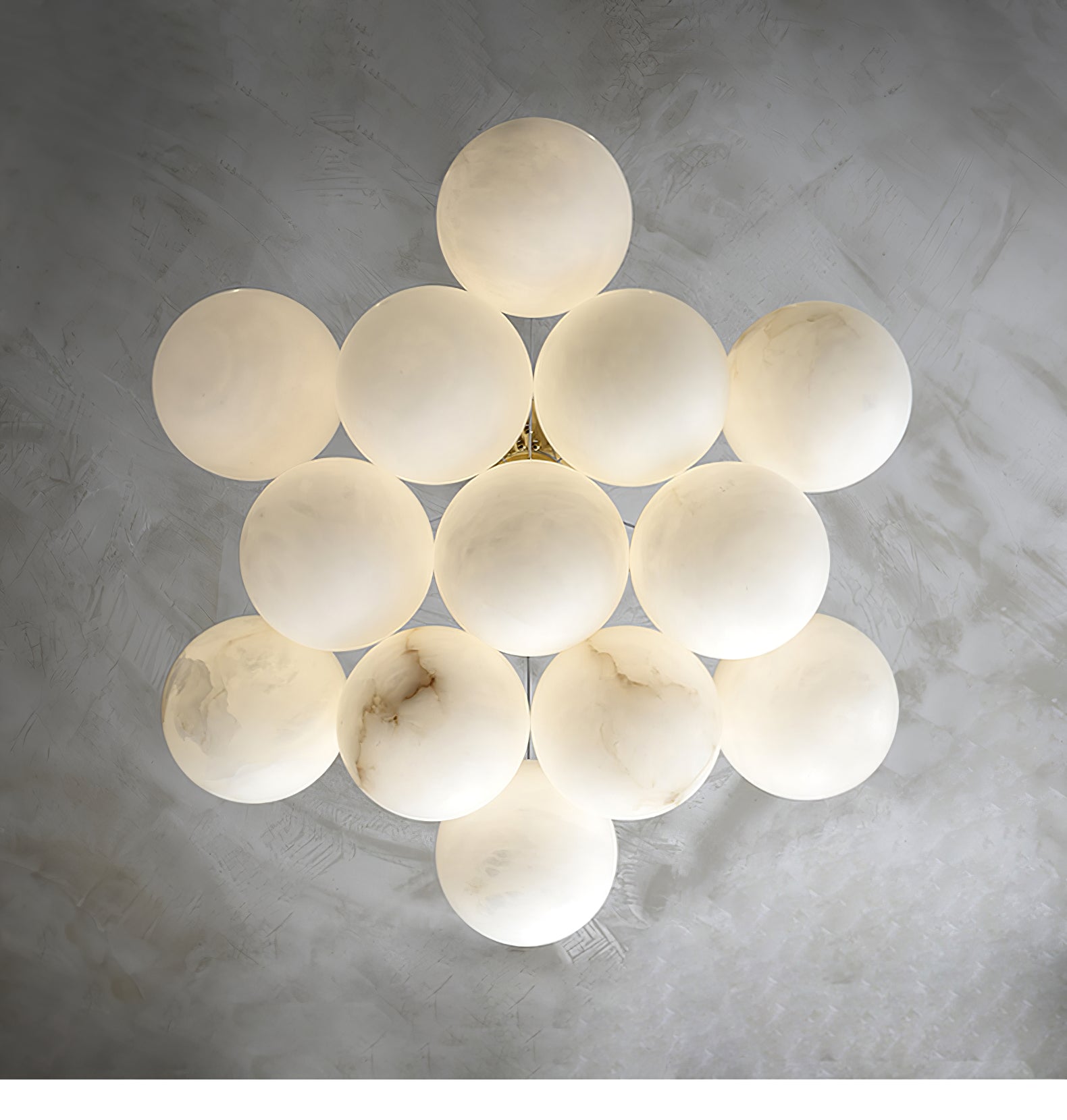 Elegant Alabaster Crystal Ball Chandelier - Modern Luxury Ceiling Light Fixture for Dining Room, Living Room & Bedroom Decor