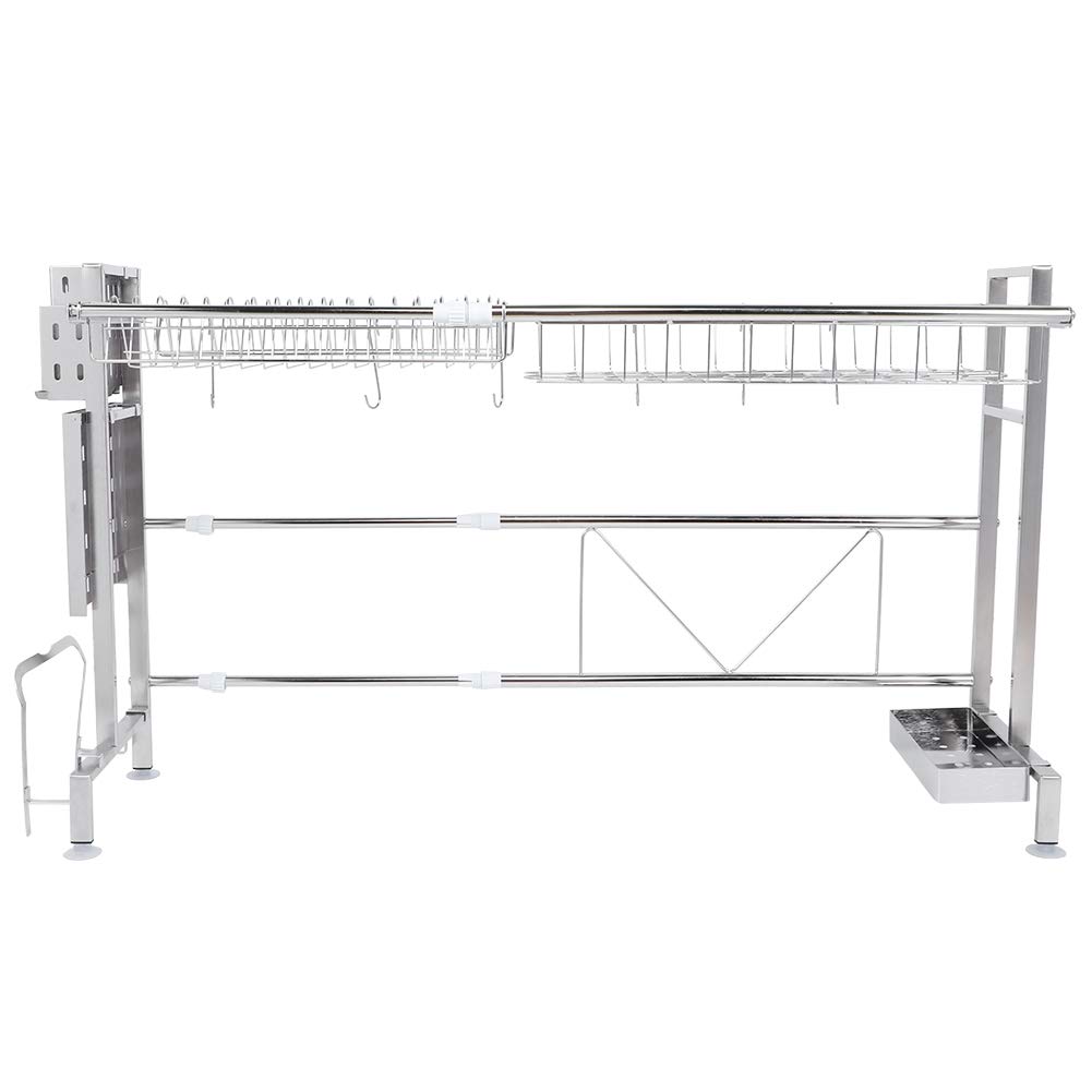 304 Stainless Steel Telescopic Kitchen Sink Shelf - Adjustable Dish Drying Rack for Bowls, Plates & Utensils | Space-Saving Storage Solution for Small Kitchens & Apartments | Rustproof & Durable for Daily Use