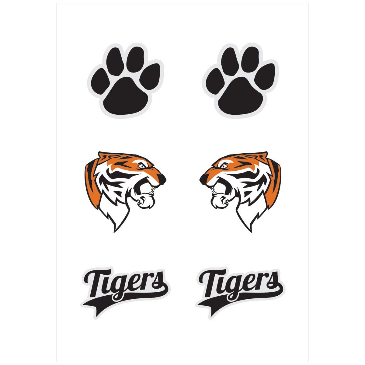 Anderson's Tigers Mascot Body Decals - Pack of 60 Waterproof Sports Stickers for School Spirit, Team Events & Fan Support