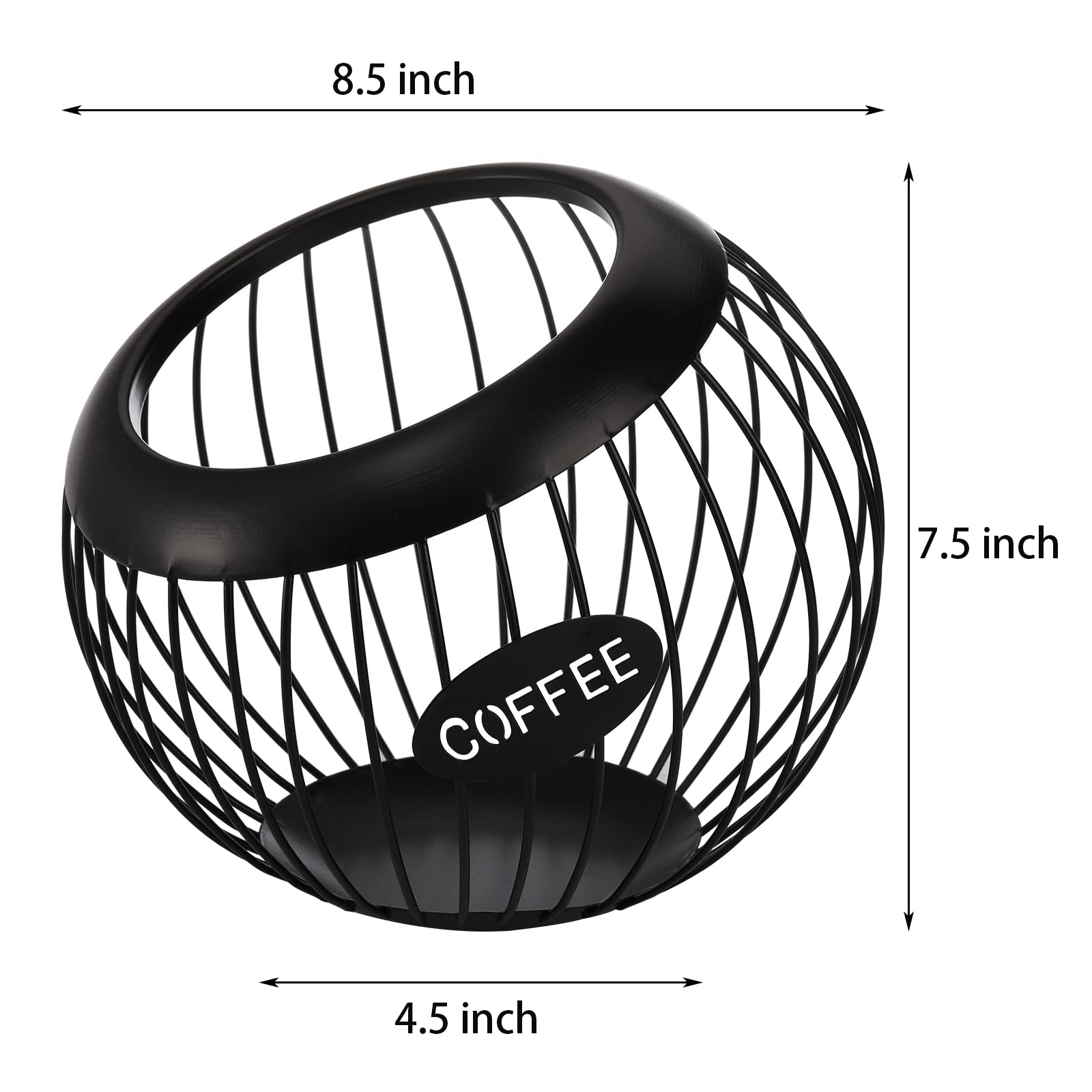 TOPZEA Large Capacity Metal Coffee Pod Holder - Organize K-Cups, Espresso Capsules & Coffee Pods for Coffee Bar, Counter & Station | Durable Coffee Accessories for Home & Office Use
