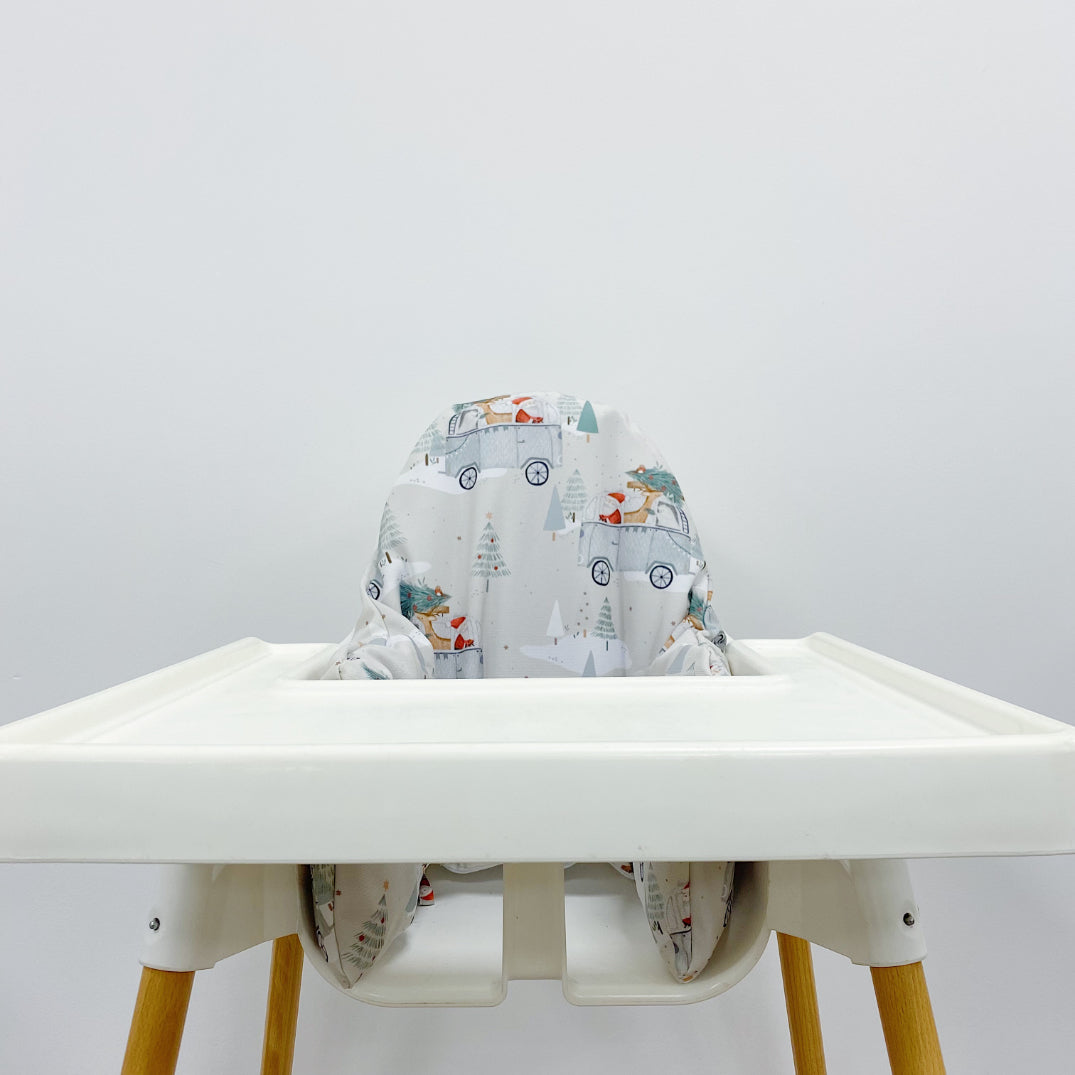 IKEA High Chair Cushion Cover - Christmas Camper Print - Perfect for Holiday Dining & Baby Feeding