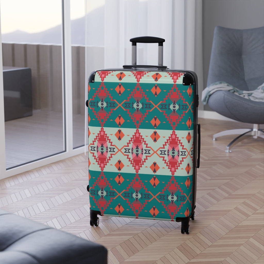 Southwestern Hardshell Luggage Set - Sahara Sunset Design, 3 Sizes (20/24/28 Inch) for Travel, Vacation & Business Trips
