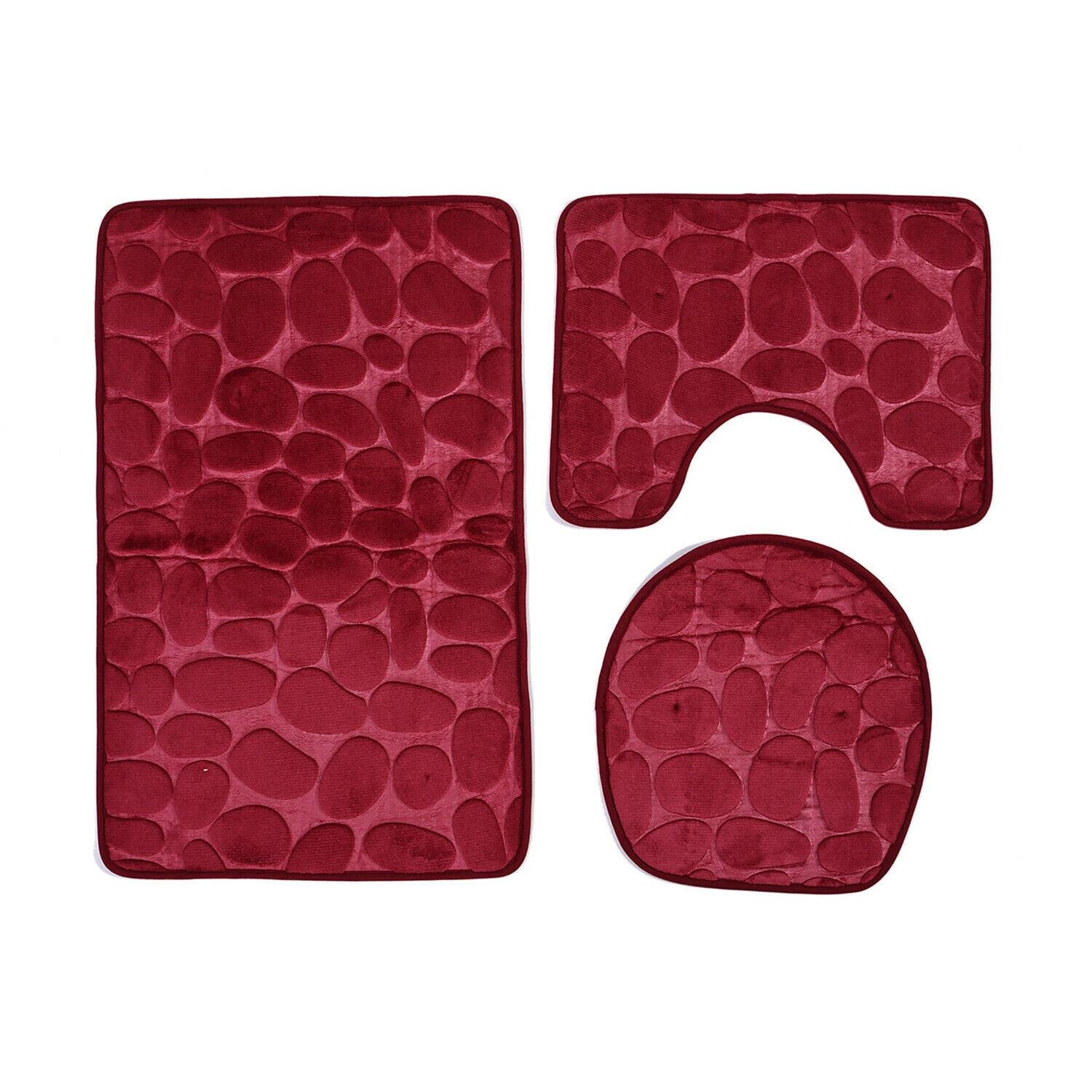 Non-Slip Bathroom Rug Set - Absorbent Toilet & Door Mats for Bathroom Floor - Soft & Durable Bath Mats for Home, Apartment, Spa (Perfect for Bathroom Decor & Wet Areas)