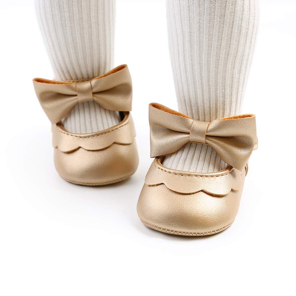 Baby Girl Shoes Soft Sole Mary Jane Flat Shoes for Infant Toddler - Prewalkers First Walking Shoes for Wedding Dress & Crib - Perfect for Special Occasions, Photo Shoots & Everyday Wear