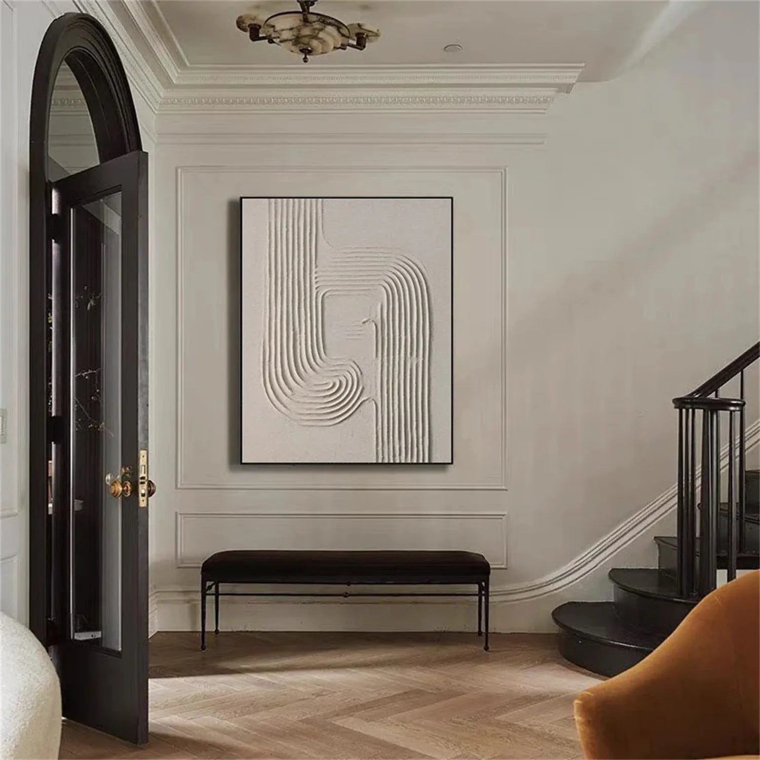 Beige & Brown Abstract Art Print #BB105 - Modern Wall Decor for Living Room, Bedroom & Office