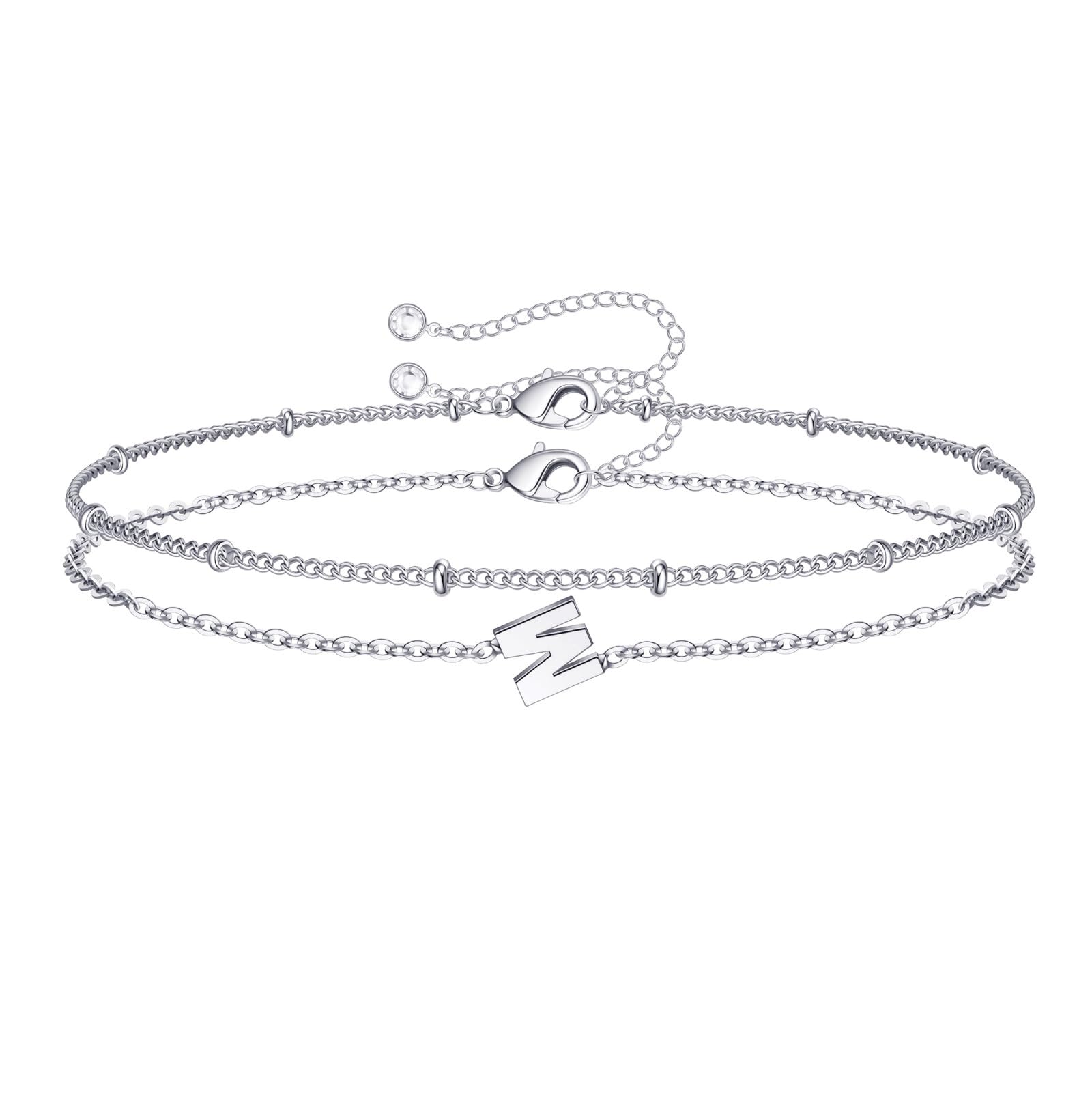 Personalized Initial Bracelets for Women - Layered Letter Charm A-Z in Gold, Silver & Rose Gold | Dainty Jewelry Gift for Birthday, Anniversary & Everyday Wear | Perfect for Stacking & Layering