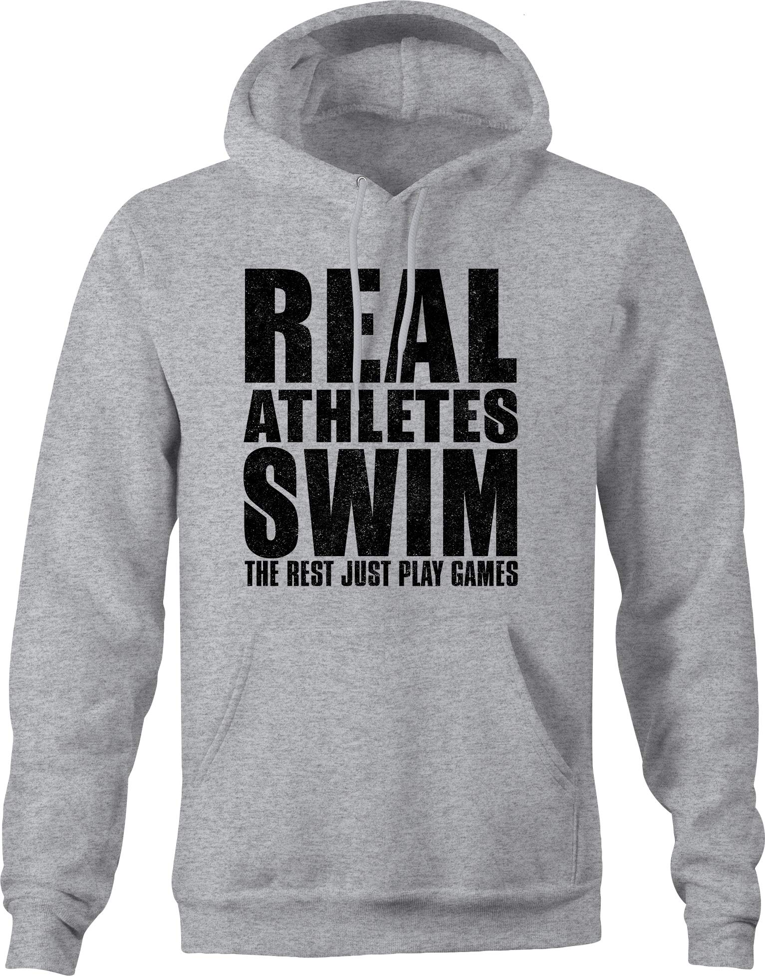 **Men's Water Sport Hoodie - Real Swim Performance, Breathable & Quick-Dry - Gray - Perfect for Swimming, Surfing & Beach Activities**