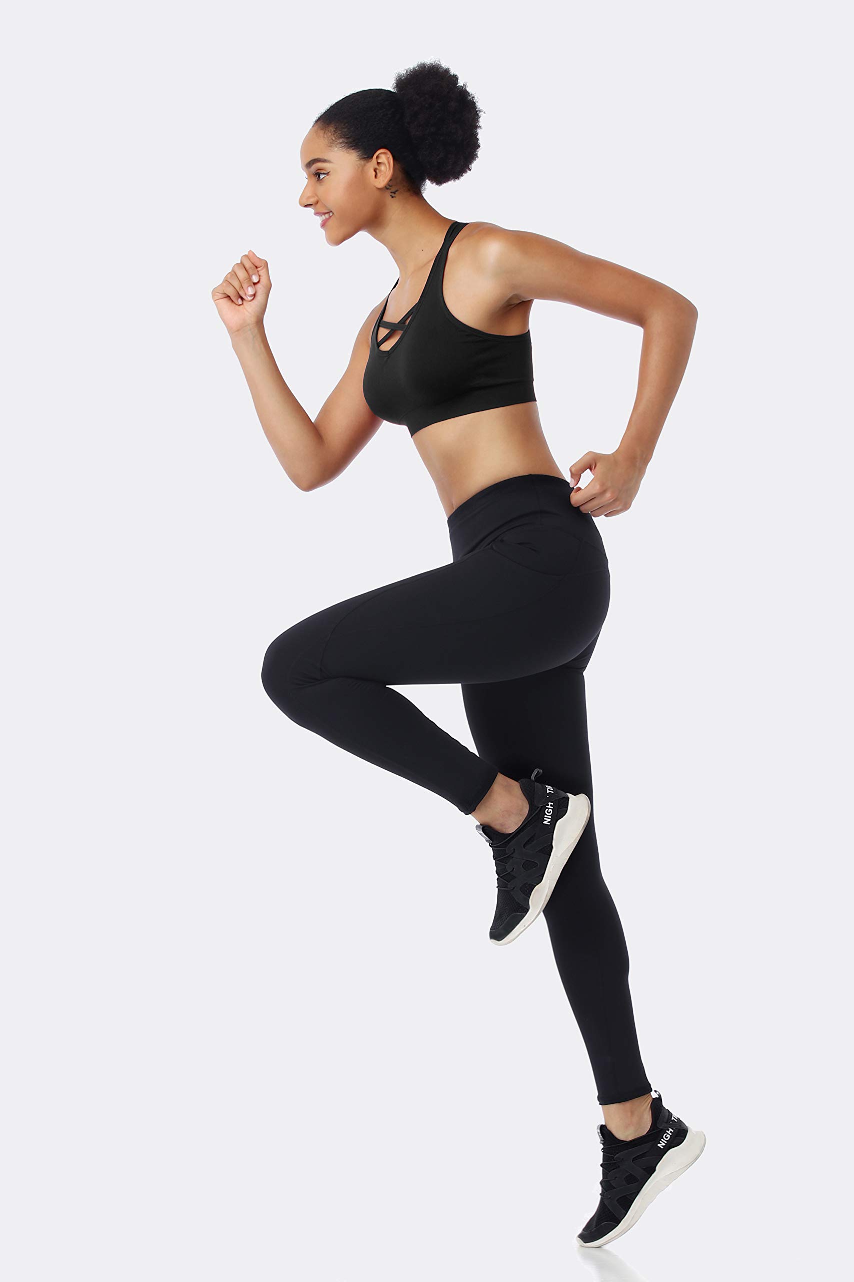 ANGOOL Women's Strappy Sports Bras - Medium Support Wirefree Yoga Bra for Running, Gym & Activewear | Comfortable Workout Top for Fitness & Yoga