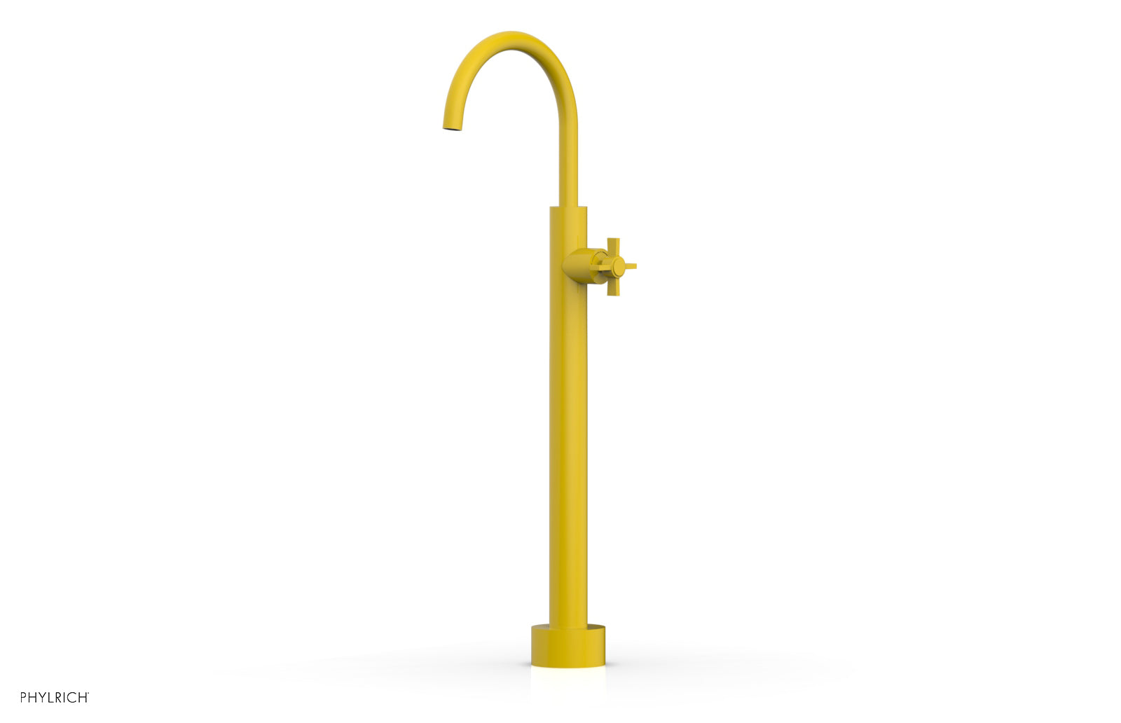 BASIC Low Floor Mount Tub Filler with Cross Handle - D132 44 04 - Perfect for Modern Bathroom Renovations and Spa-Like Showers