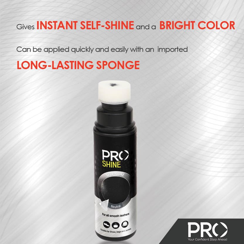 PRO Liquid Shoe Polish for Leather Shoes - Self Shining Shoe Care (75ml) - Perfect for Dress Shoes, Boots & Accessories - Quick Shine for Home, Office & Travel