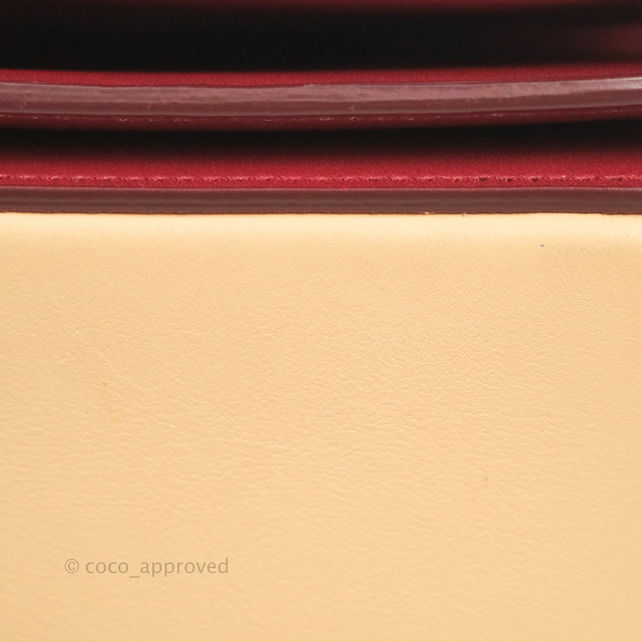 Celine Frame Shoulder Bag in Beige & Red Calfskin with Gold Hardware - Luxury Crossbody Purse for Women, Perfect for Work, Date Night & Travel Accessories