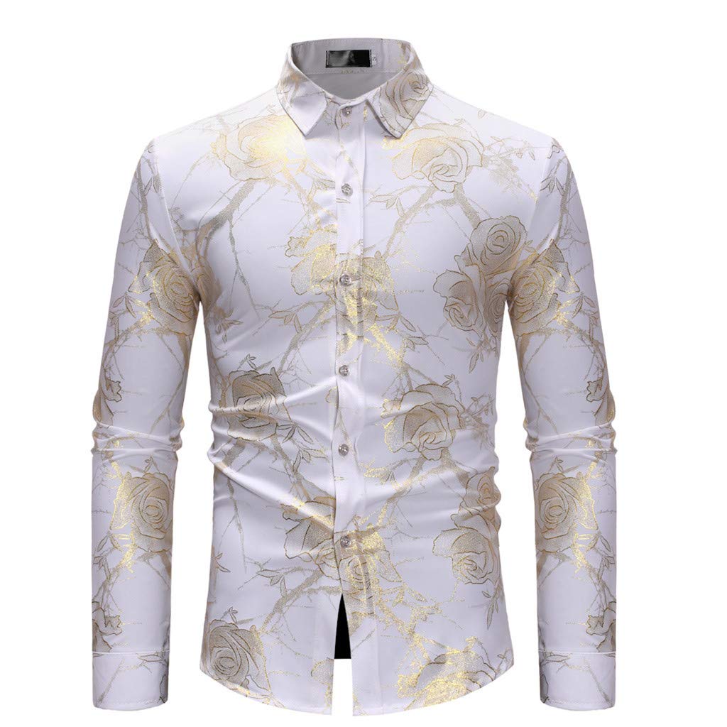 Men's Long Sleeve Casual Shirt - Large Size Winter Painting Top Blouse for Autumn & Winter - Perfect for Office, Dating & Outdoor Activities