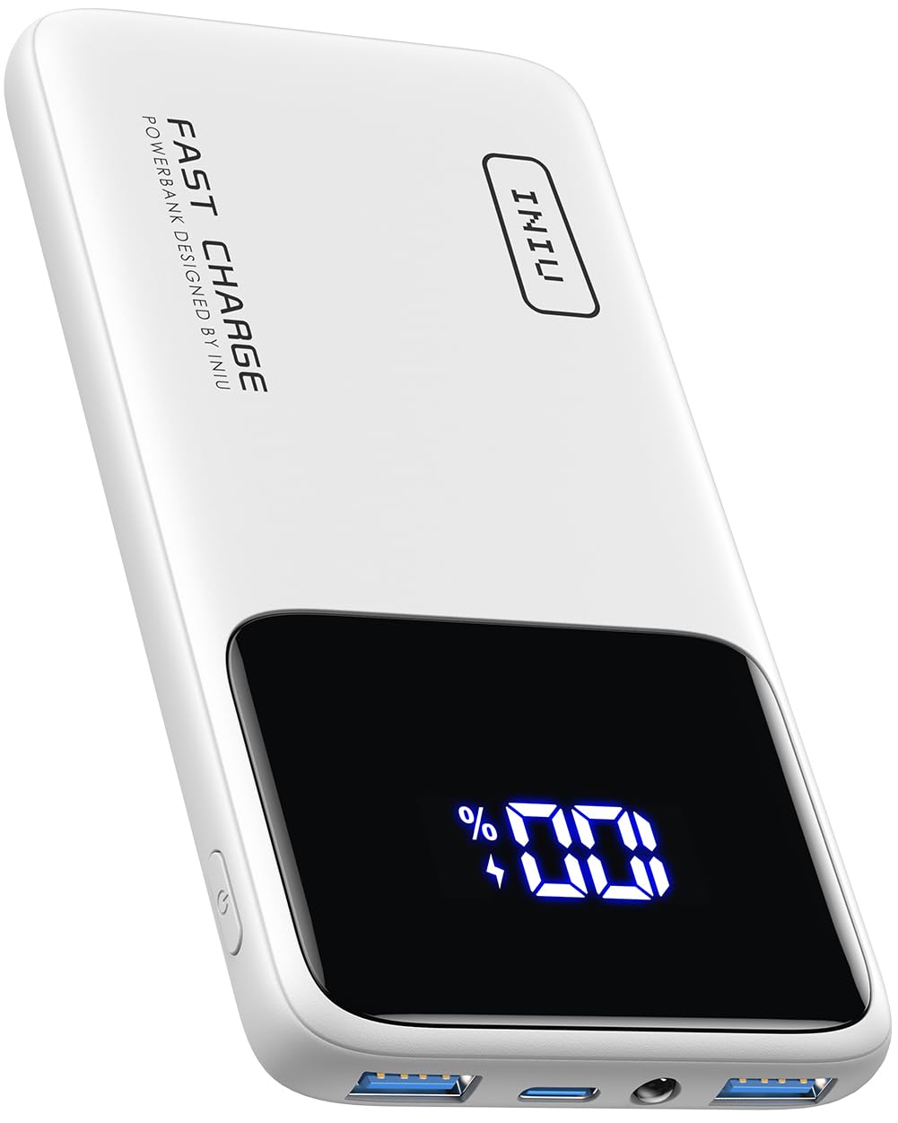 INIU 10000mAh Power Bank - 22.5W PD3.0 QC4.0 Fast Charging Portable Charger with LED Display, Slim Design, Phone Holder & Flashlight - Compatible with iPhone 16/15/14/13 Pro Max/X, Samsung S22/S20, Google Pixel, LG - Perfect for Travel, Camping & Emergency Charging