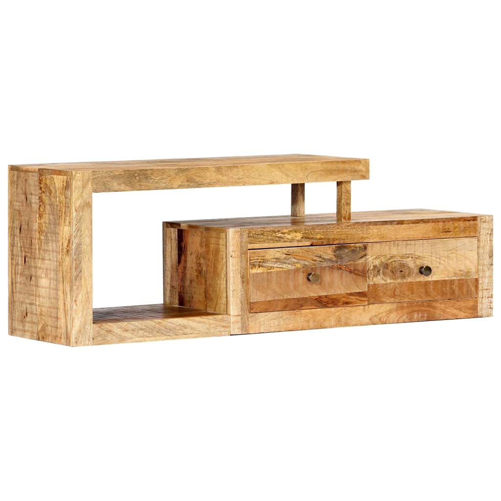 vidaXL Solid Mango Wood TV Stand - Modern Entertainment Center with Storage for Living Room | Perfect for Plasma TVs, HiFi Systems & Living Room Organization