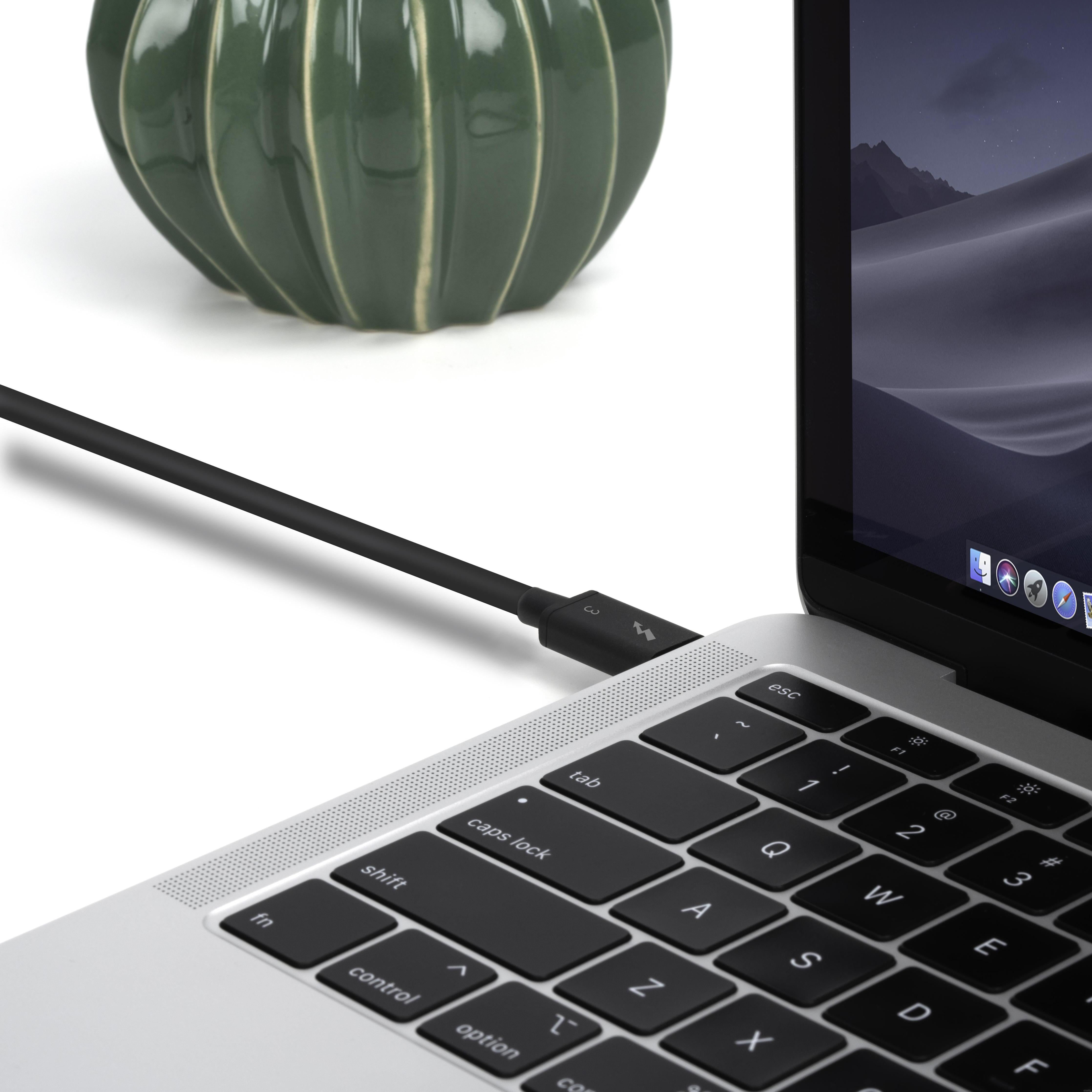 Plugable Thunderbolt 3 Cable 40Gbps High-Speed Data Transfer & Charging (1.6ft/0.5m) - Perfect for MacBook Pro, Dell XPS & External SSD Connections
