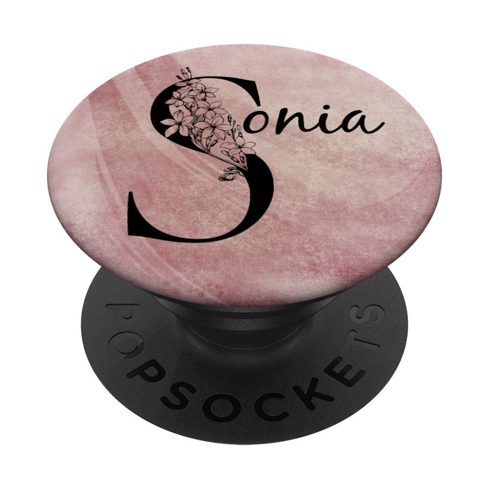 Sonia Personalized Name Floral Rose Pink Grunge Design T-Shirt - Custom Name Gift for Women & Girls - Perfect for Birthdays, Valentine's Day & Mother's Day