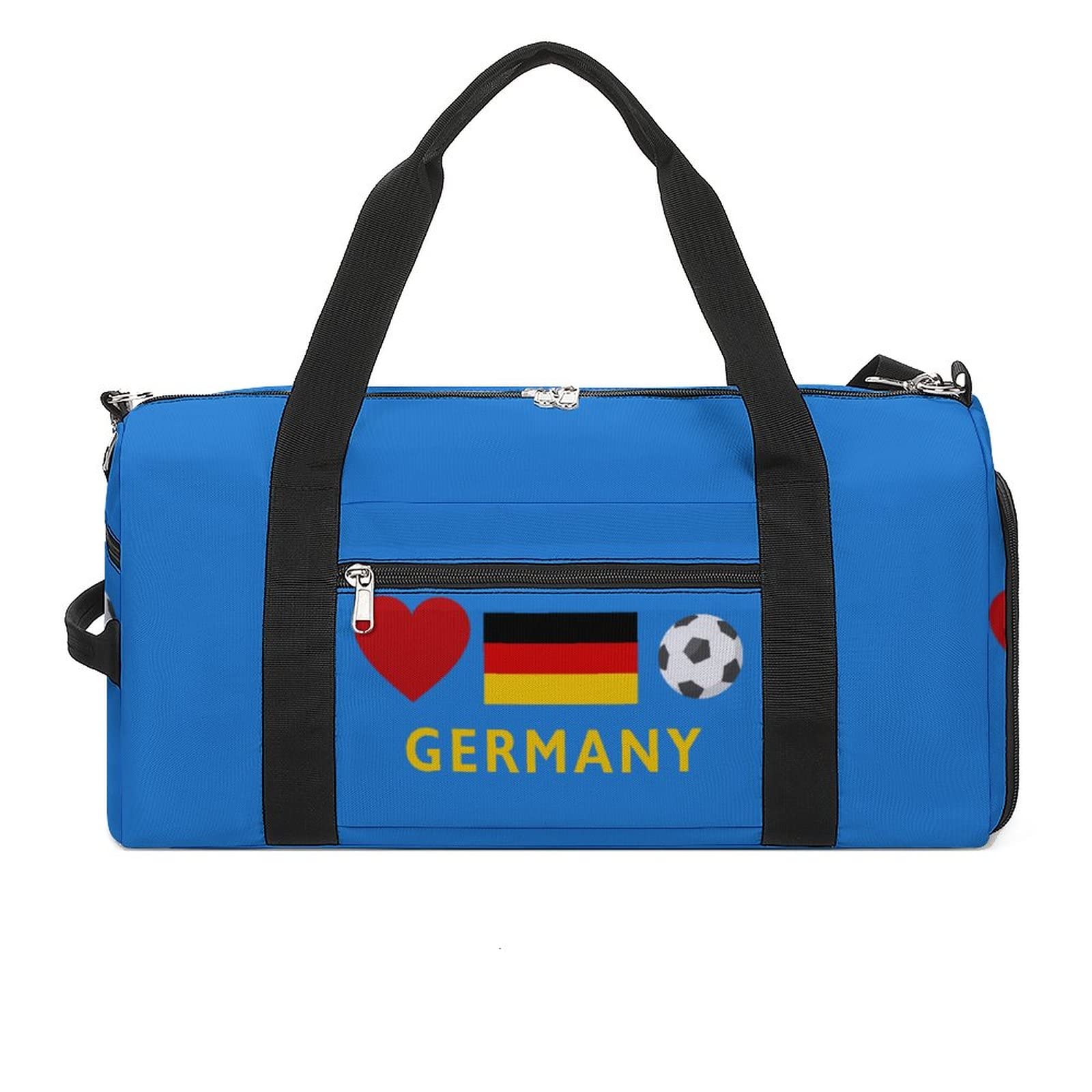 Germany Soccer Gym Bag - Durable Sports Duffel Bag for Travel & Training - Waterproof Weekender Overnight Bag with Shoe Compartment - Perfect for Soccer Practice, Gym Workouts & Weekend Getaways