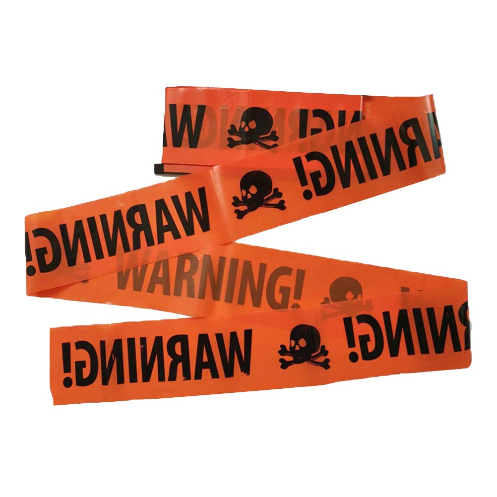 2 Rolls Skull Warning Tape - Halloween Party Decoration, Caution Barricade Tape for Spooky Scene Setup, Celebration & Event Decor - Perfect for Haunted Houses, Themed Parties & Safety Marking