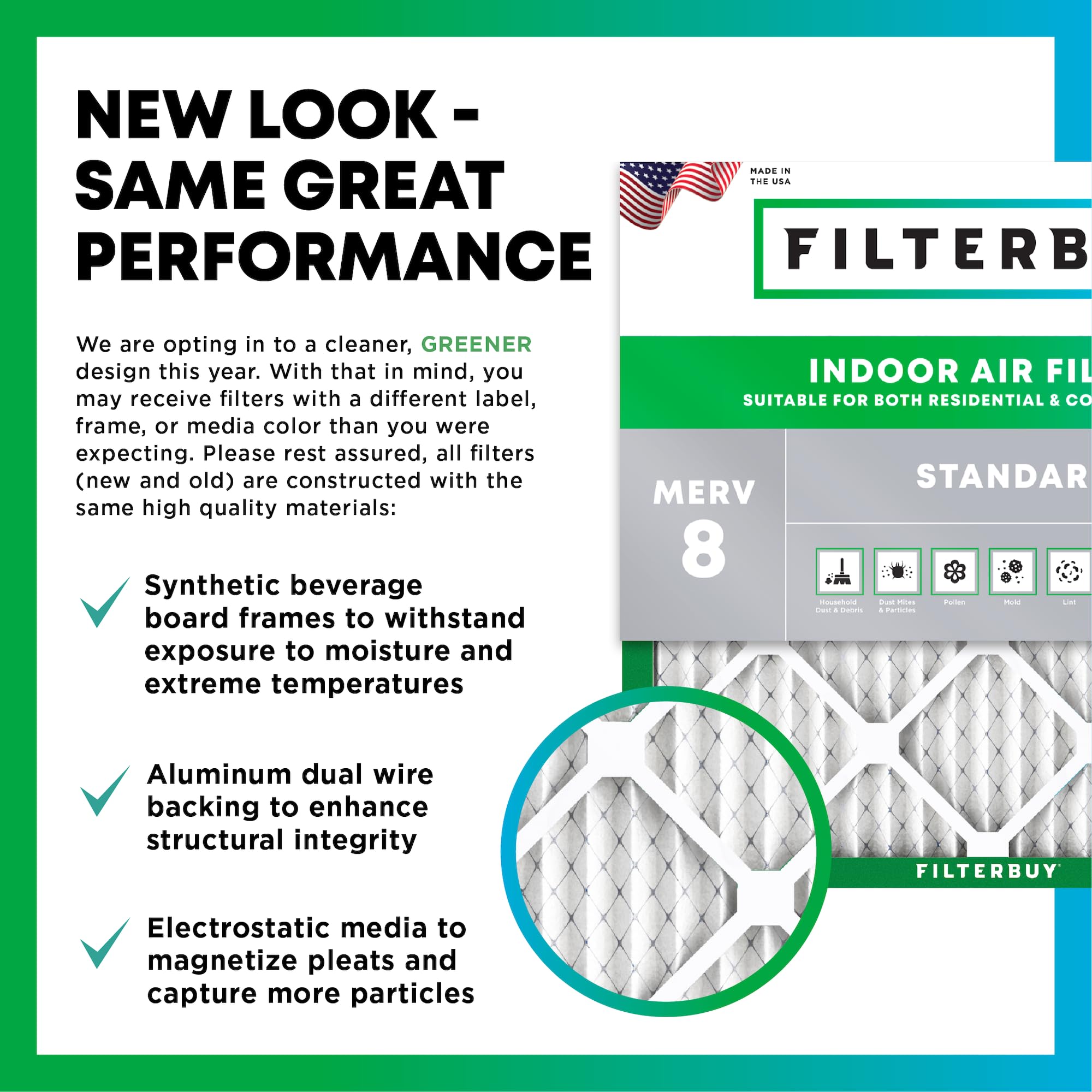 Filterbuy 24x25x4 MERV 8 Pleated Air Filters (4-Pack) - 23.75x24.75x3.63 Inches - HVAC, AC & Furnace Replacement Filters for Dust Defense - Perfect for Home, Office & Commercial Use