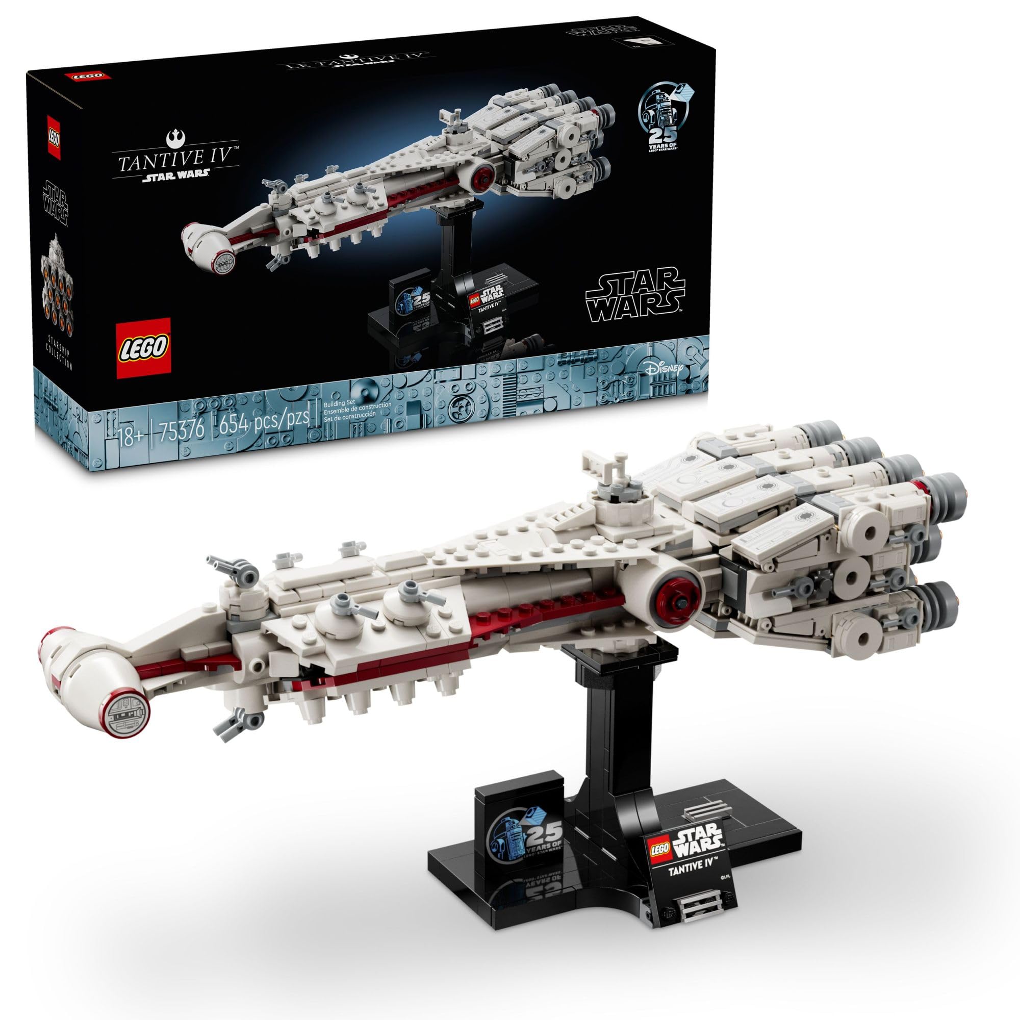 LEGO Star Wars: A New Hope Tantive IV 75376 | 25th Anniversary Buildable Starship Model | Creative Building Set for Adults | Collectible Display Gift for Star Wars Fans | Perfect for Home Decoration & Movie Memorabilia Collection