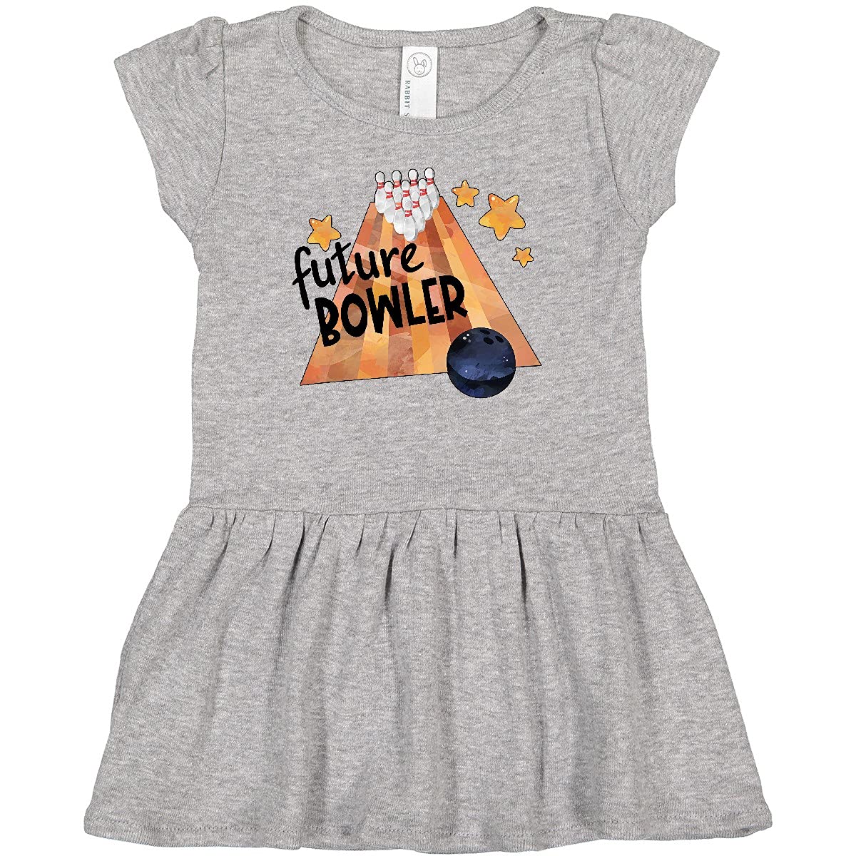 Inktastic Future Bowler Bowling Ball and Pins Baby Girl Dress - Cute Outfit for Bowling Themed Parties, Photoshoots & Casual Wear