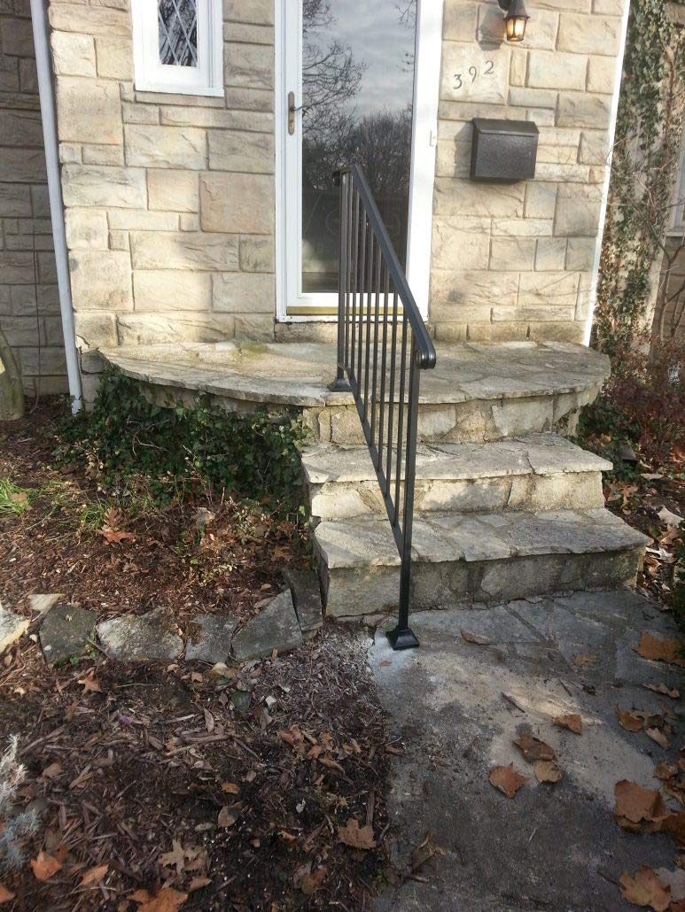 Iron X Handrail Picket #3 for Brick or Paver Steps - Durable Steel Stair Railing Support - Perfect for Outdoor Steps, Patios, and Garden Pathways