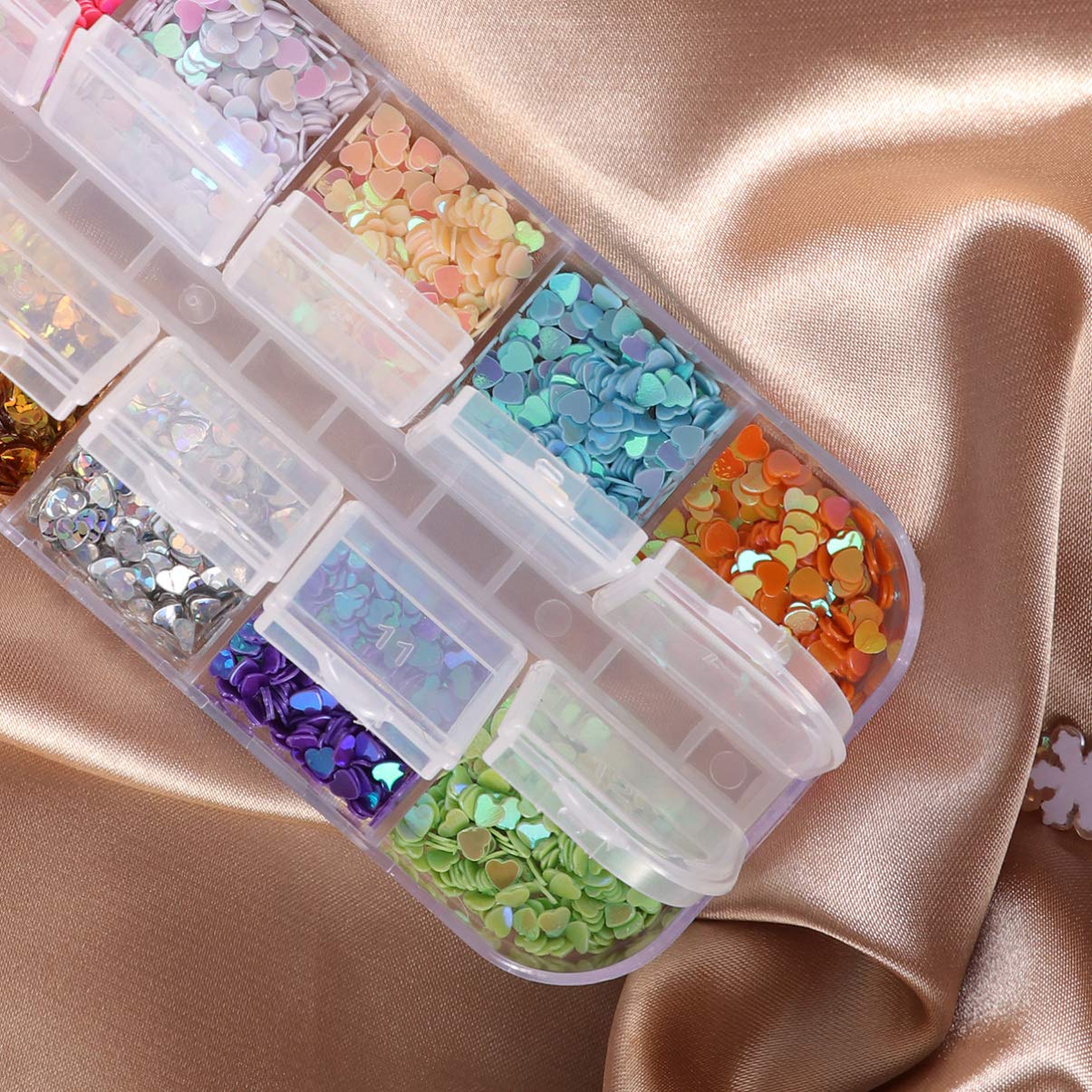 Exceart 1 Box Shimmer Nail Stickers - Sparkle Nail Art Decorations with Pearls & Sequins for Women | DIY Nail Polish Accessories & Phone Case Stickers | Perfect for Parties, Weddings & Special Occasions