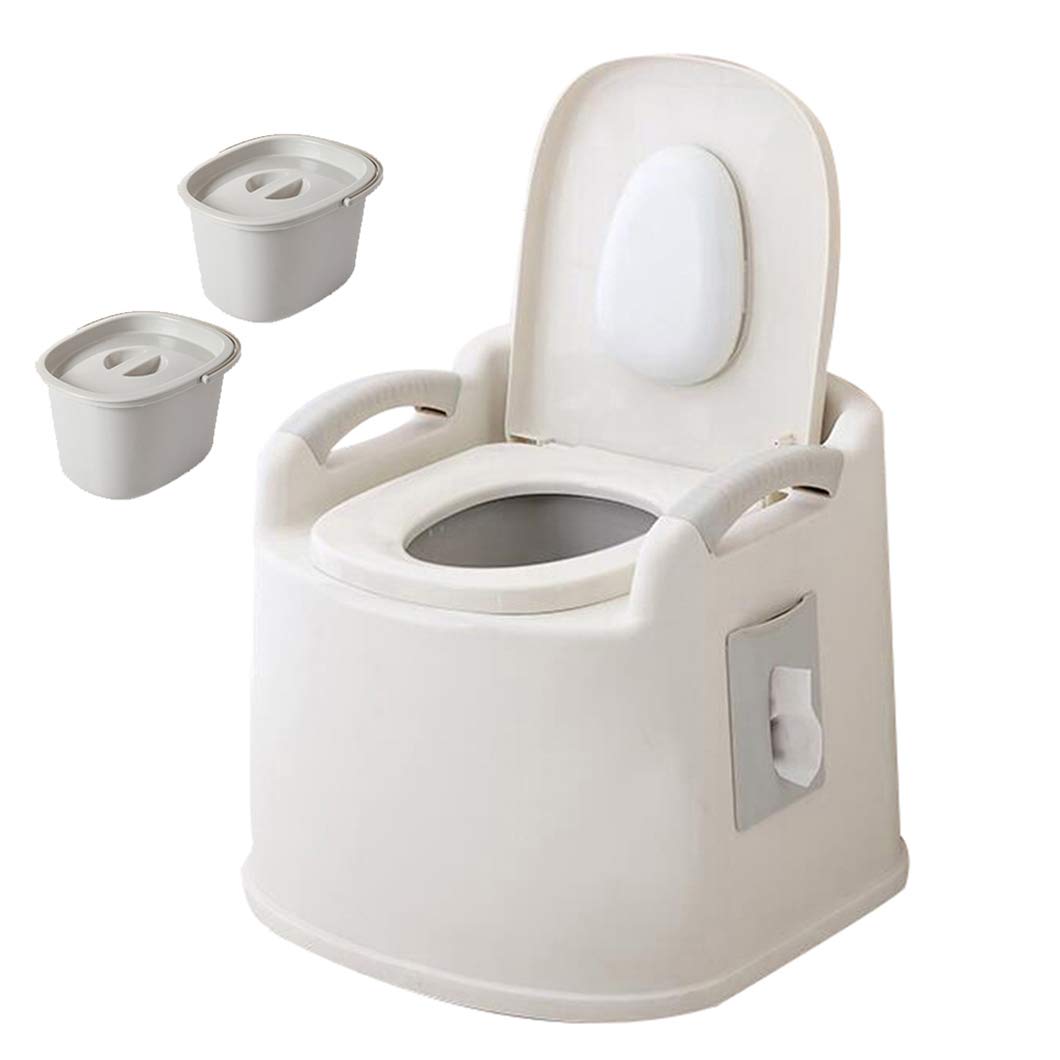 Portable Toilet Chair - Adjustable Height Bedside Commode with Shower Seat | Medical Mobility Aid for Elderly, Pregnant Women & Disabled | Home Care & Travel Use