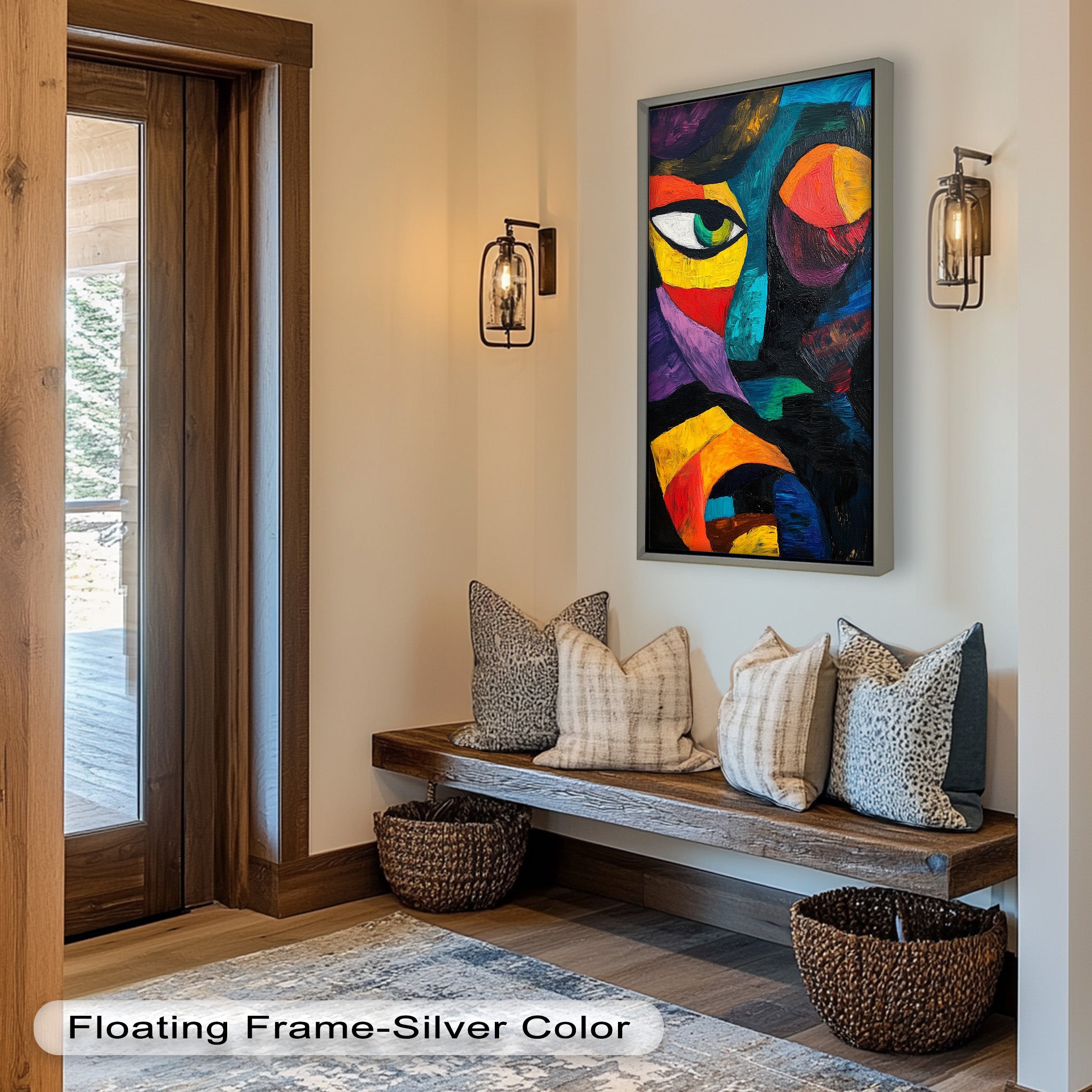 Abstract Eye Expression Fauvism Oil Painting - Modern Wall Art for Living Room, Bedroom & Office Decor