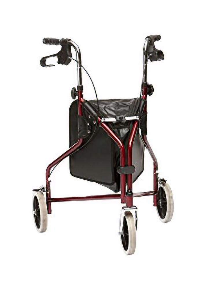 Drive Devilbiss Blue Steel Tri-Walker with Vinyl Bag - Lightweight Mobility Walker for Seniors & Adults - Ideal for Indoor & Outdoor Use, Travel, and Recovery
