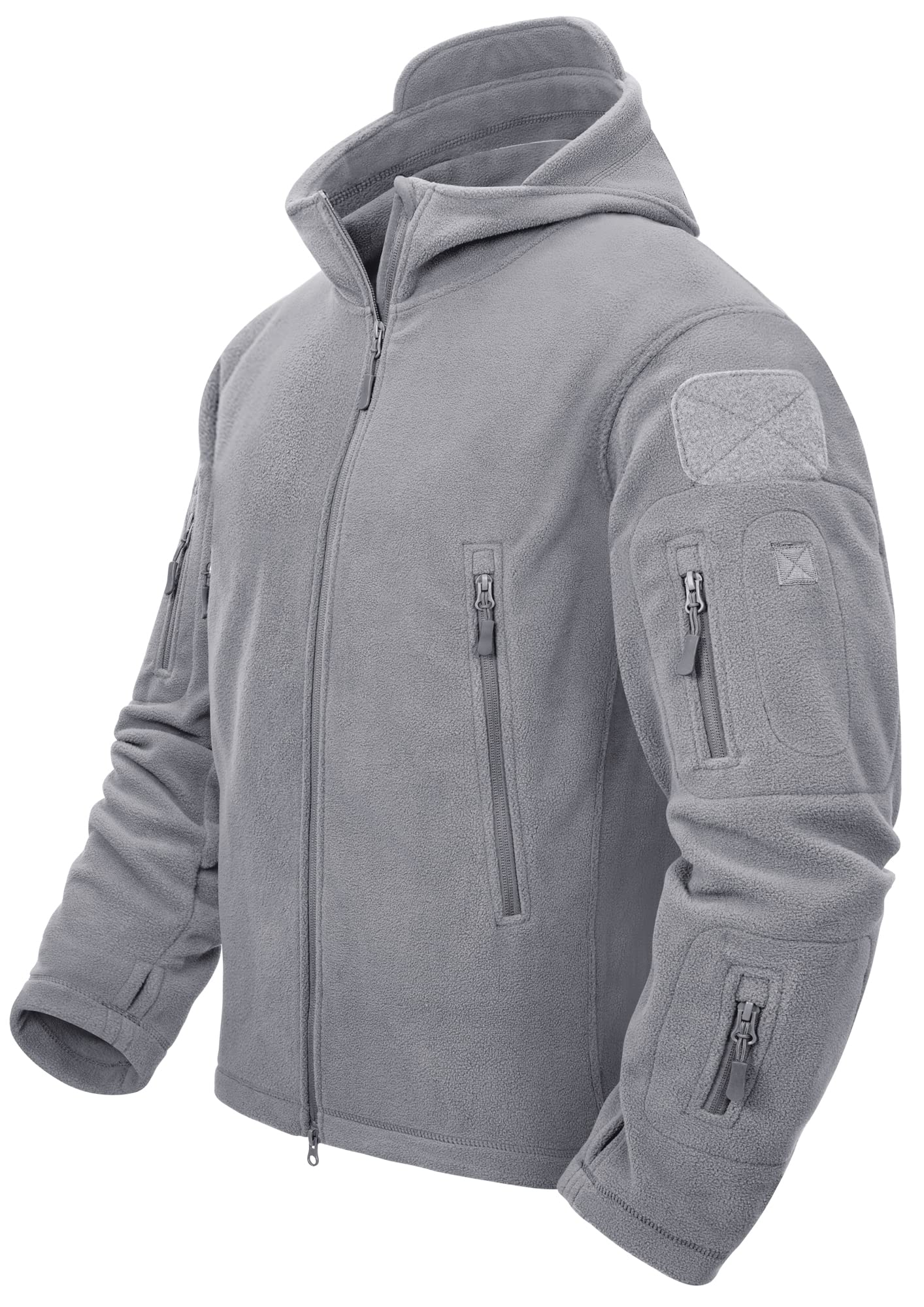 TACVASEN Men's Tactical Fleece Hooded Jacket - Warm Winter Outdoor Hunting Jacket for Men | Water-Resistant Cold Weather Coat for Hiking, Camping & Military Activities