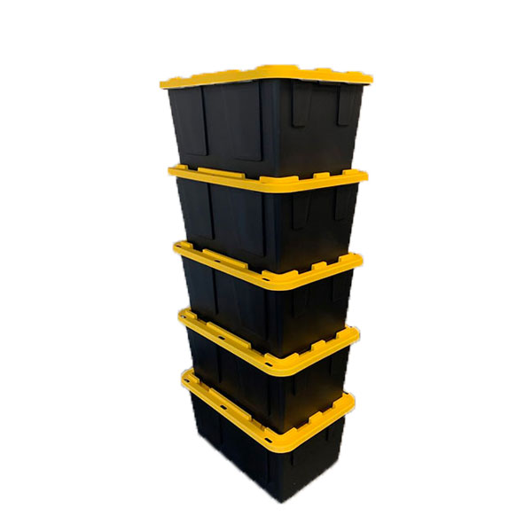 27 Gallon Lockable Storage Bins - Set of 5 | Secure Plastic Storage Containers for Home, Garage & Office Organization