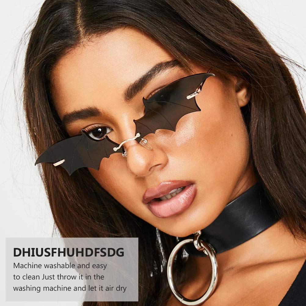 ABOOFAN 1pc Bat Shaped Halloween Sunglasses - Novelty Party Glasses for Women & Men, Funny Rimless Costume Accessories for Halloween Decor, Photo Props & Cosplay - Perfect for Halloween Parties, Costume Events & Themed Photoshoots