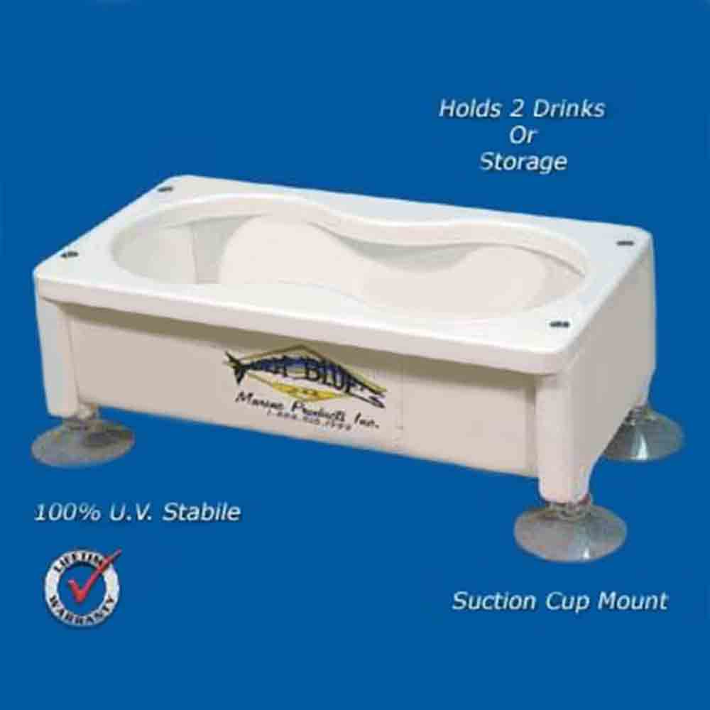 Deep Blue Marine Boat Drink Holder & Storage Box - Waterproof & Rustproof for Boats, Yachts, Kayaks - Perfect for Fishing, Cruising & Water Sports