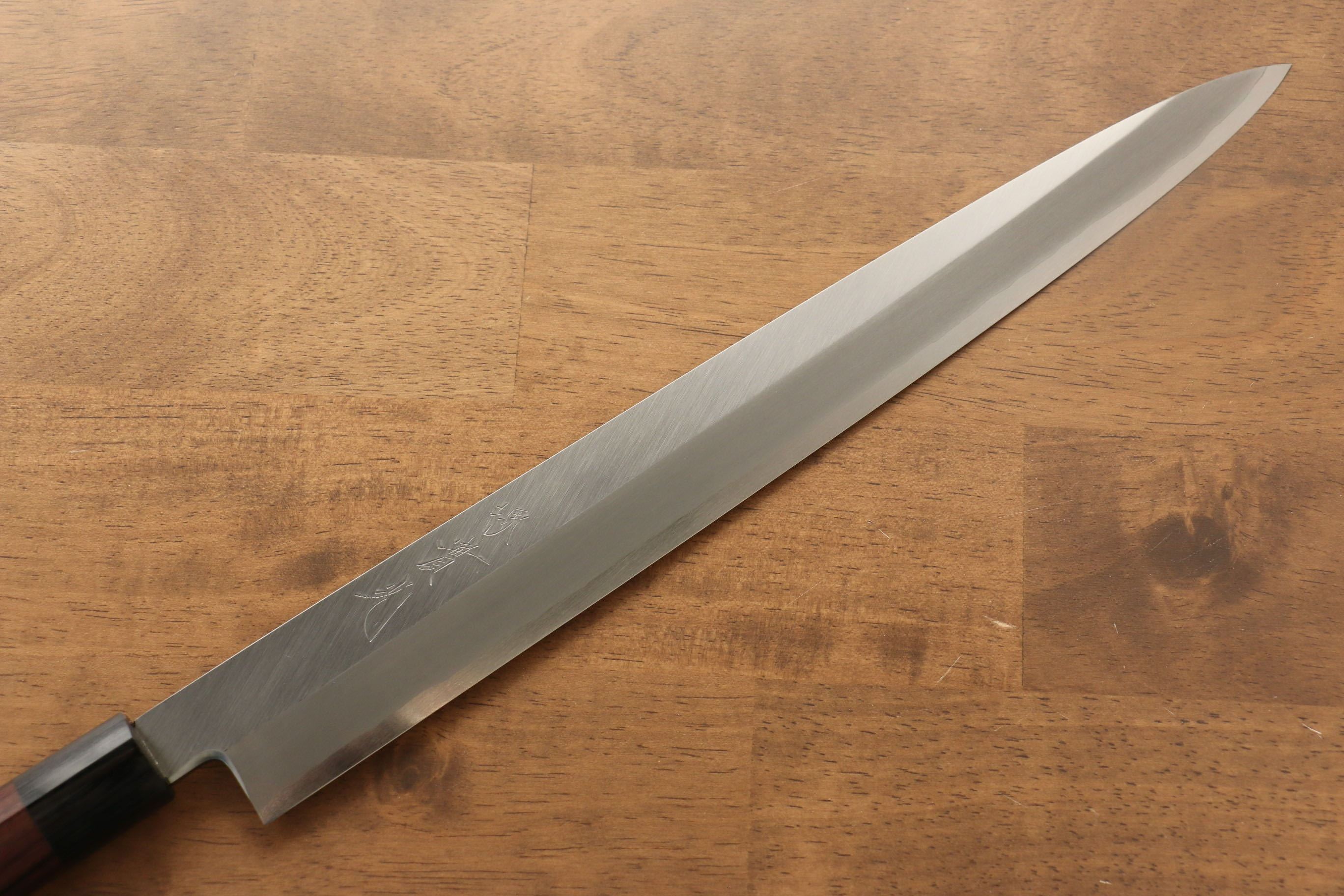 Premium Jikko Silver Steel No.3 Yanagiba Sushi Knife 330mm with Shitan Handle - Professional Japanese Sashimi & Sushi Chef's Blade for Precision Cutting