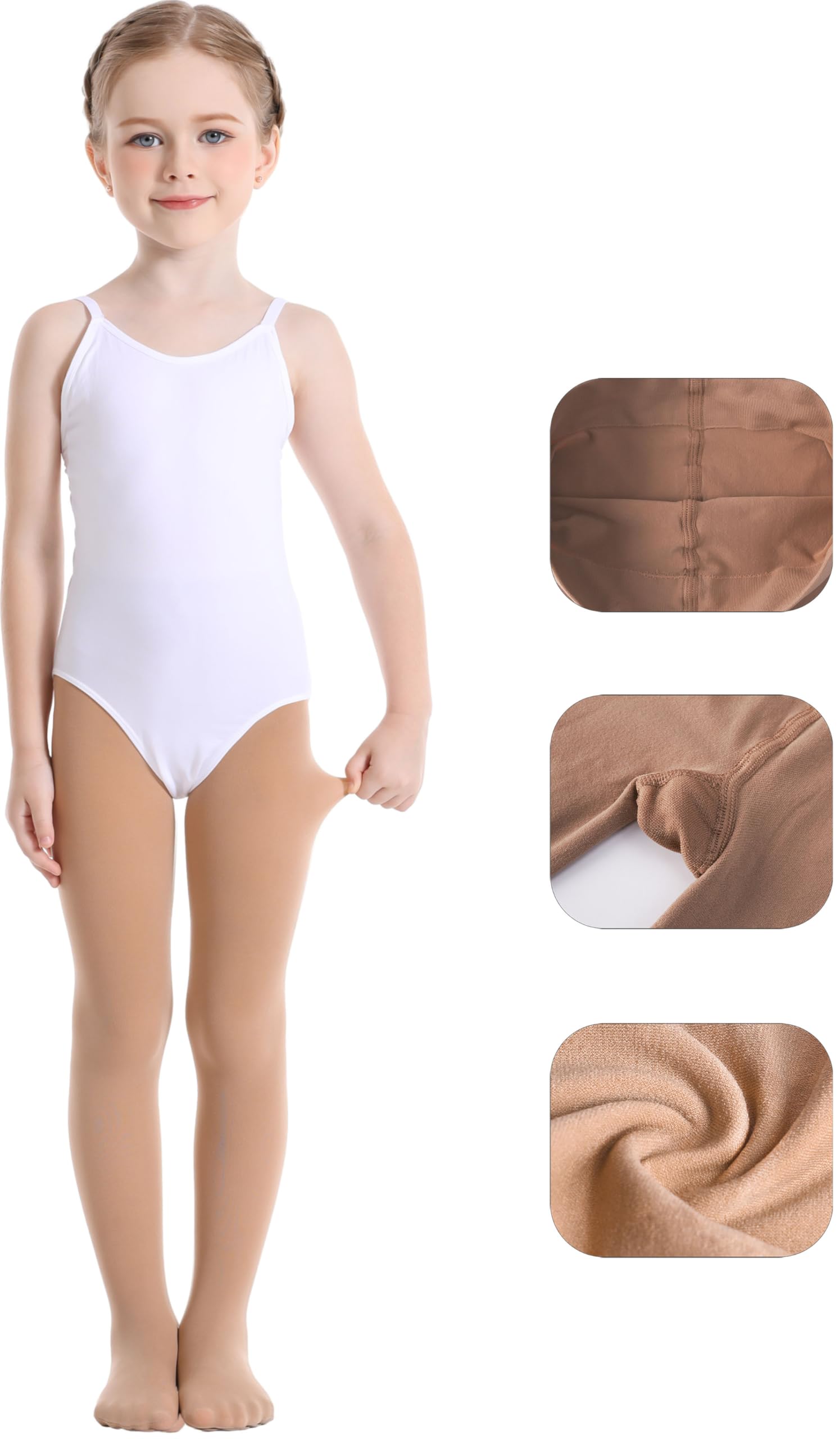 Ultra Soft Toddler Girls Ballet Tights - Footed Dance Leggings for Kids & Students | Perfect for Ballet Class, Dance Practice & Everyday Wear