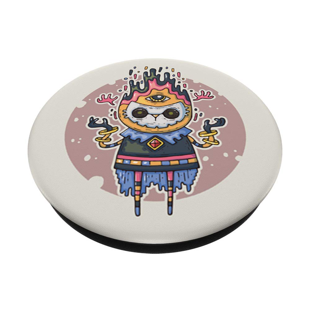 Cute Anime Cat Third Eye Manga Magic Magician Cartoon Design Swappable PopGrip - Perfect Gift for Anime Fans, Phone Grip for Daily Use & Travel