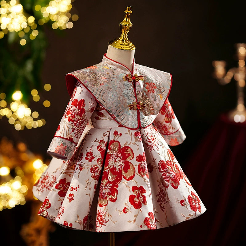 Red Cheongsam Dress for Baby Girls - Chinese New Year & Birthday Party Outfit | Perfect for Festivals, Photos & Special Occasions