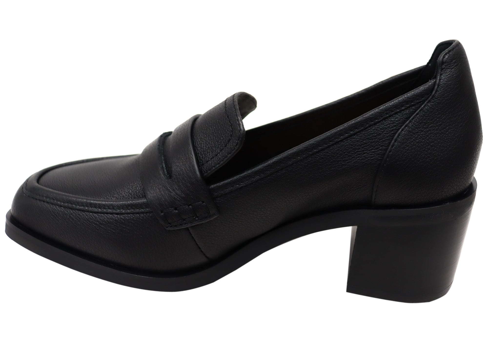 Hush Puppies Savior Women's Comfortable Leather Mid Heel Shoes for Work, Office & Dress Occasions | Slip-Resistant & Supportive Walking Shoes