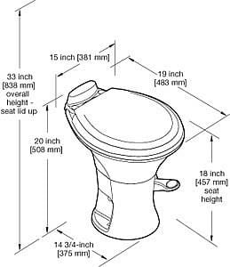 Dometic Sealand 310 RV Toilet - Portable Marine Toilet for Campers, Boats & RVs | Compact, Durable & Easy to Clean | Perfect for Road Trips, Camping & Boating Adventures