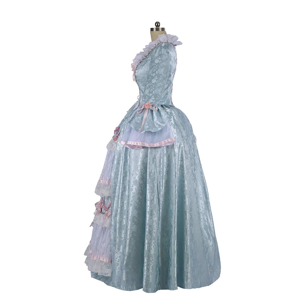 Marie Antoinette Cosplay Dress for Women - Blue Rococo Colonial Ball Gown Costume | Vintage Medieval Dress for Halloween, Cosplay Events & Themed Parties